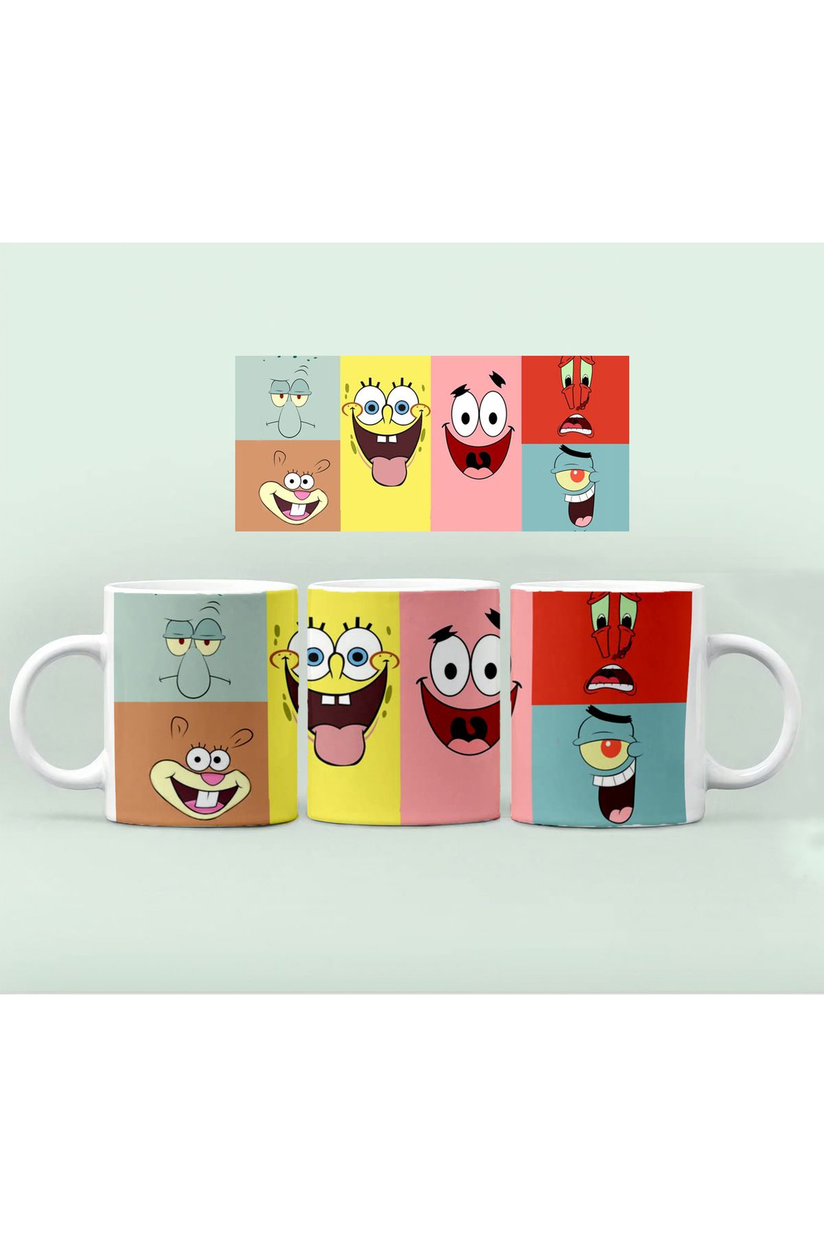 RHG Art Süngerbob Karepantolon Tasarımlı Baskılı Kupa Kahve Fincanı 300 ml
