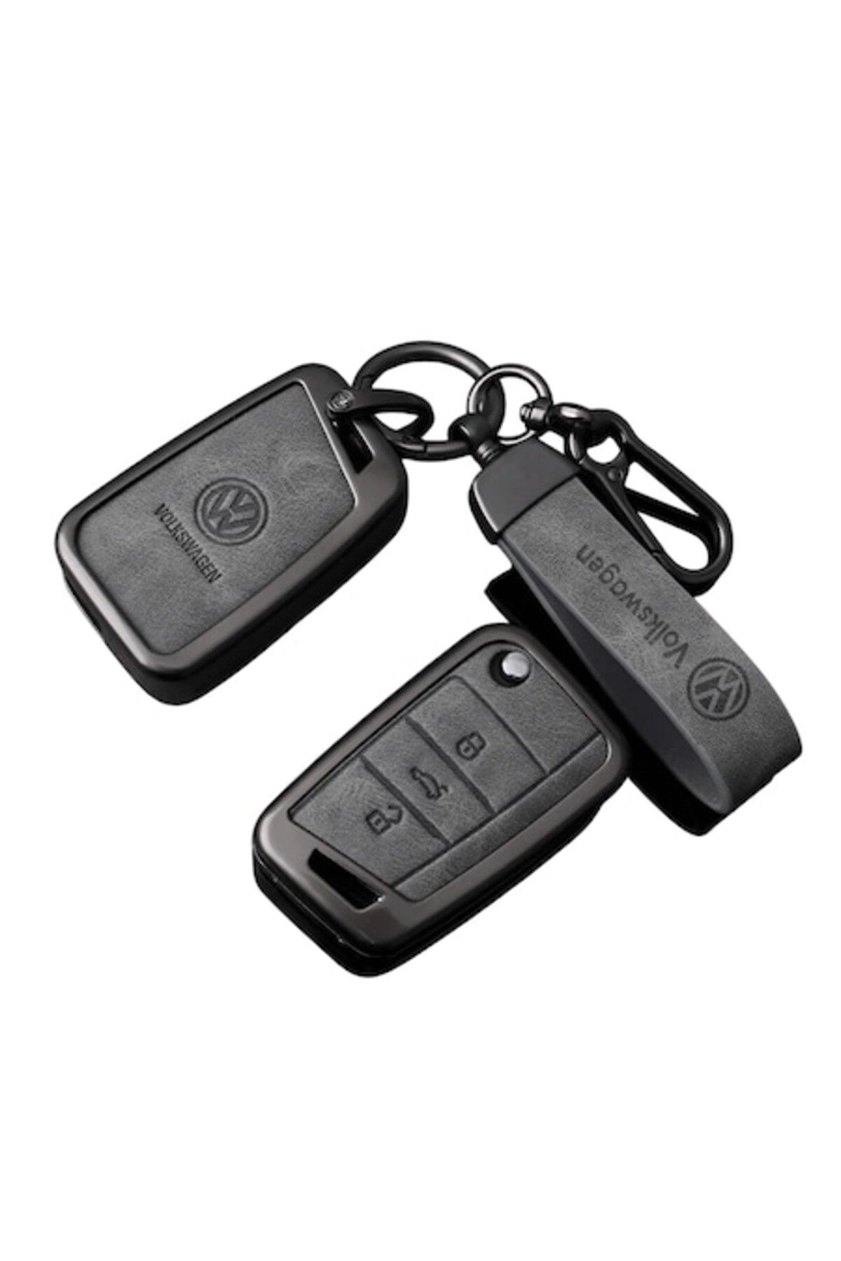Xentech Light-Car Key Case and Keychain Set compatible with VW Volkswagen Golf 7 MK7 Tiguan MK2 T-roc T-cross 1