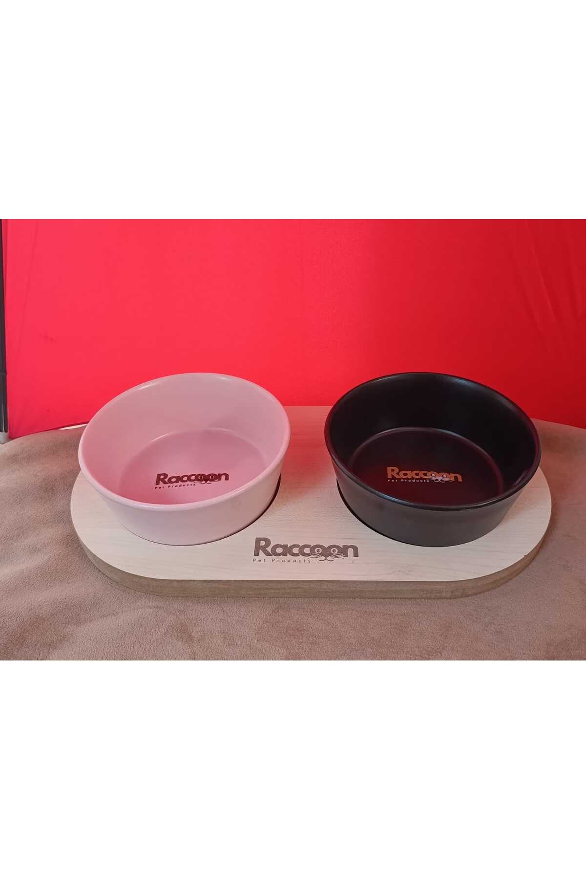 raccoon Zeus Seramik İkili Mama Kabı 400 Ml x 2