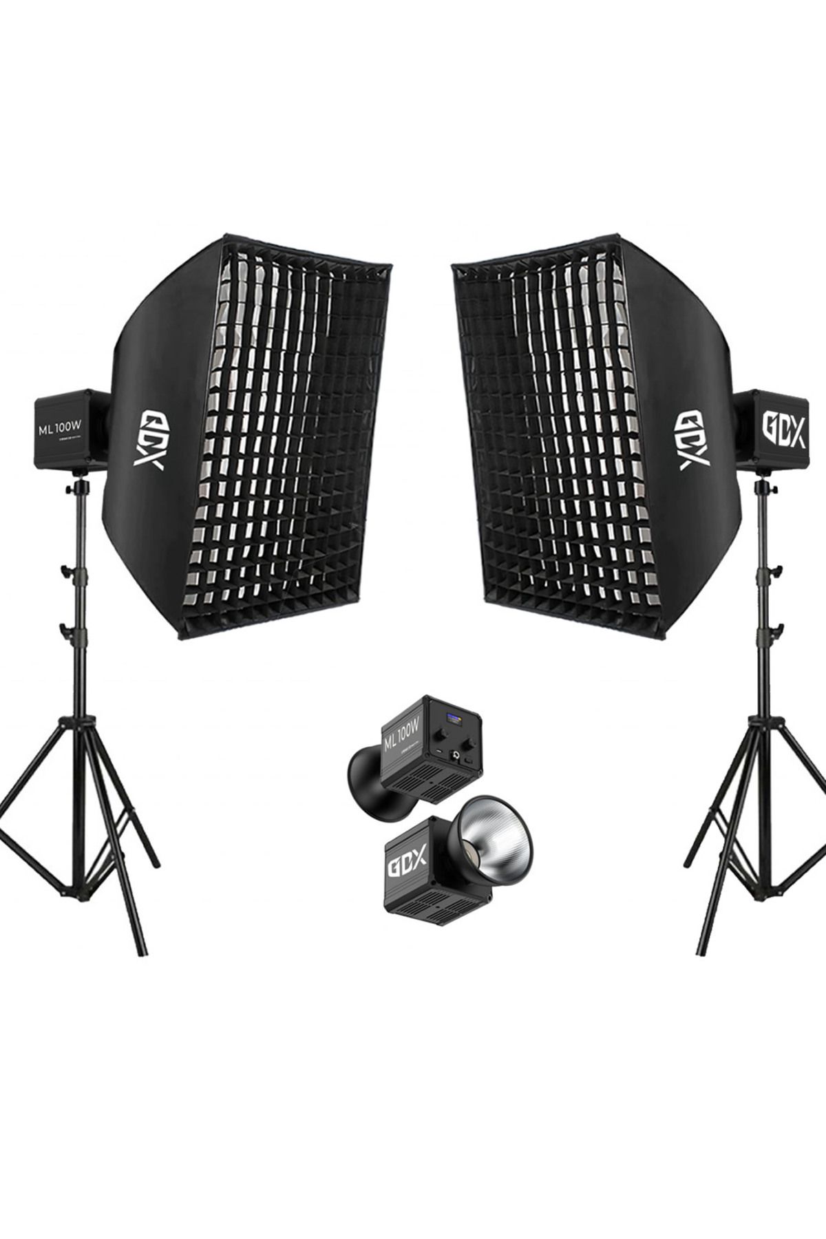 Gdx ML100 Bicolor 60x90 Gridli SoftBox Video ve Ürün Çekim İkili Işık Seti