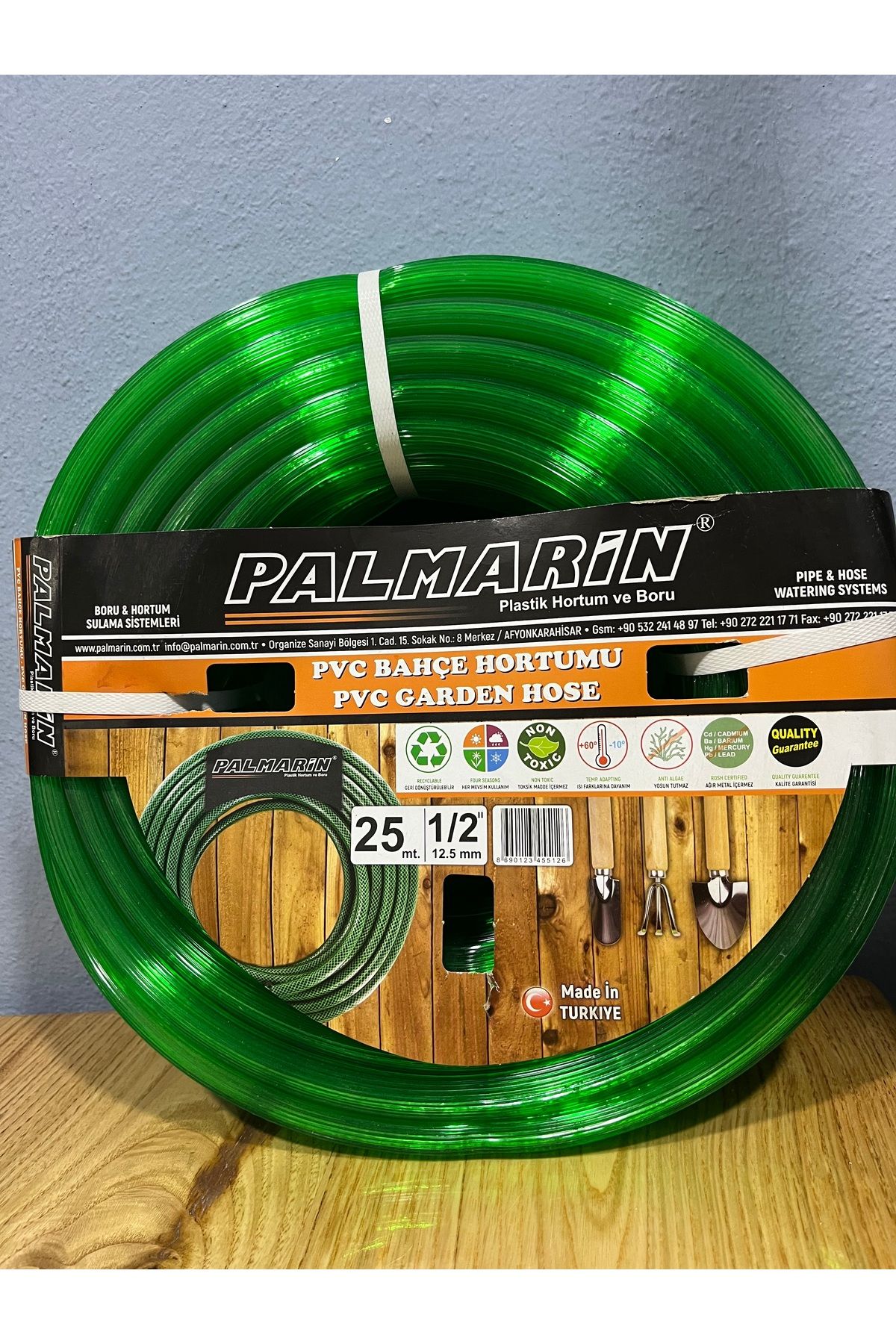 Veka Palmarin 25 Metre Silikonlu Bahçe Sulama Hortumu – 1/2'' (12.5 mm) Kalın ve Yumuşak PVC