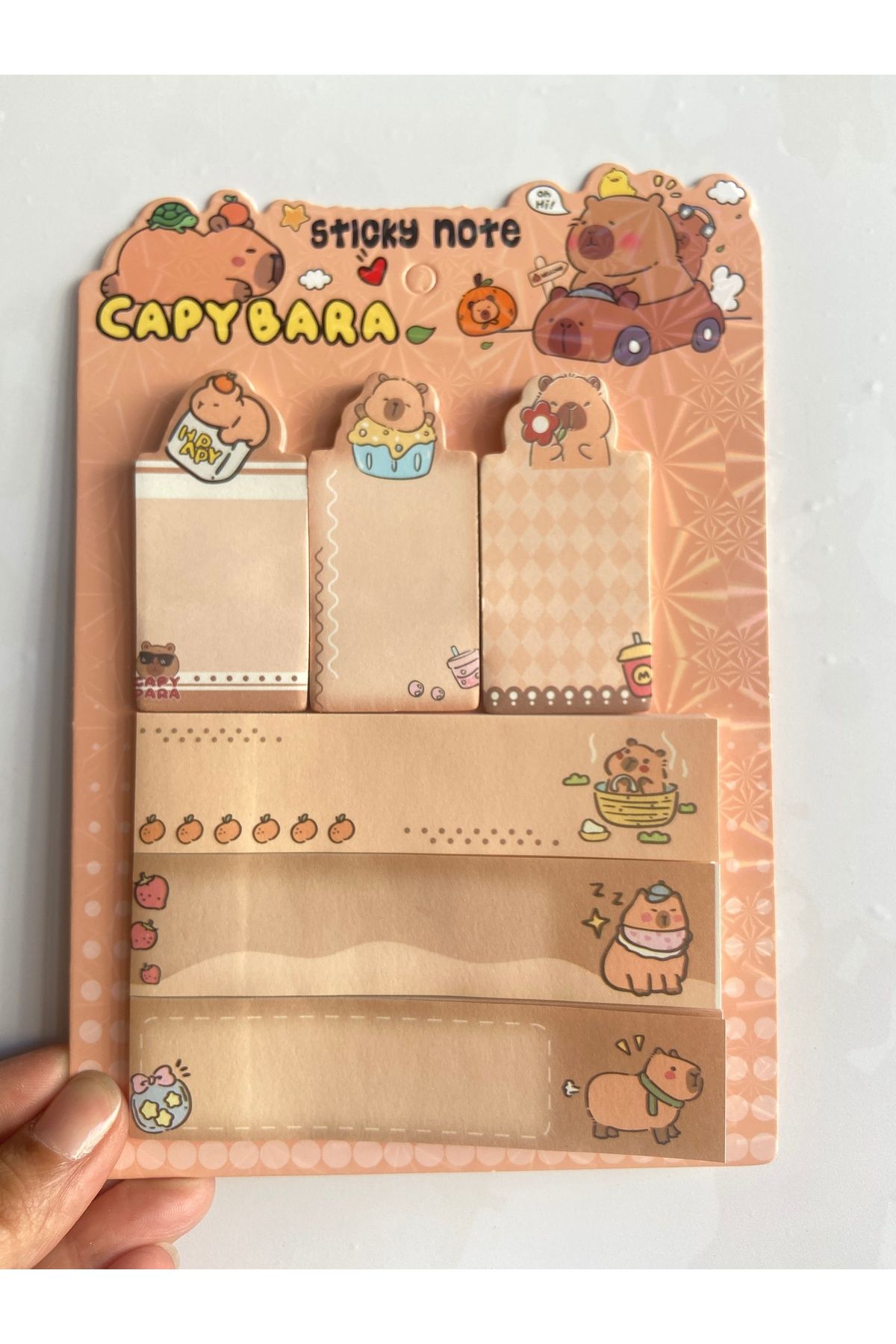 synshop Capybara Kapibara Figür Postit Yapışkanlı Not Kağıt Etiket Seti