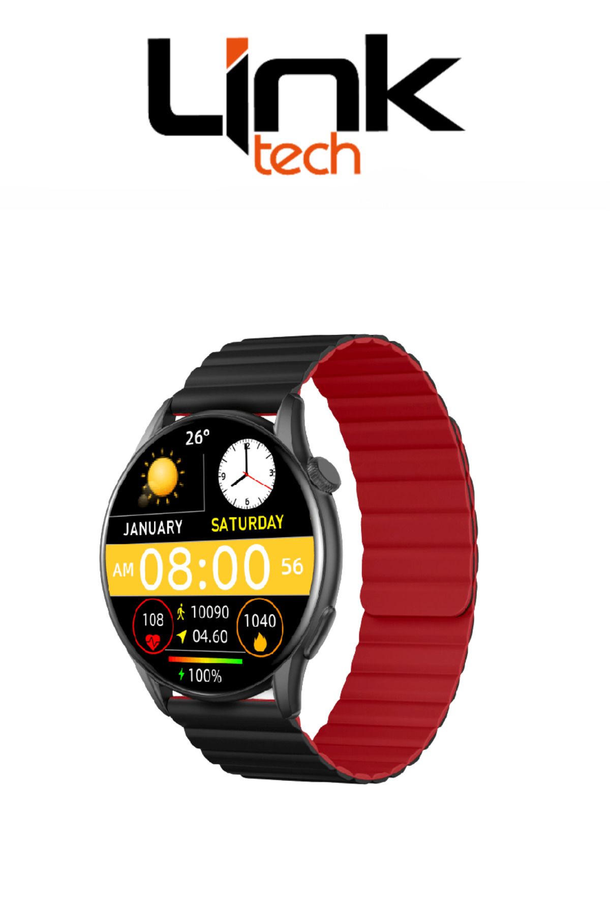 Linktech S104 Premium LT Watch 46mm Süper Amoled IP68 Suya Dayanıklı Akıllı Saat (KVK TÜRKİYE GARANTİLİ)