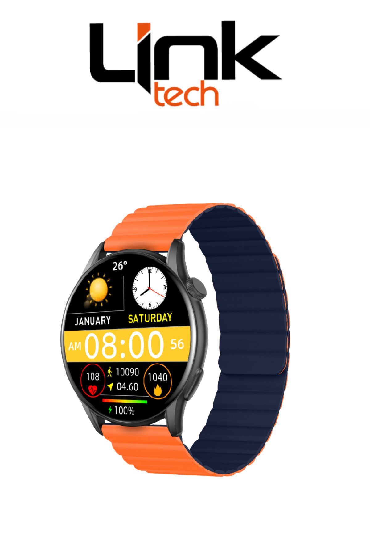 Linktech S104 Premium LT Watch 46mm Süper Amoled IP68 Suya Dayanıklı Akıllı Saat (KVK TÜRKİYE GARANTİLİ)