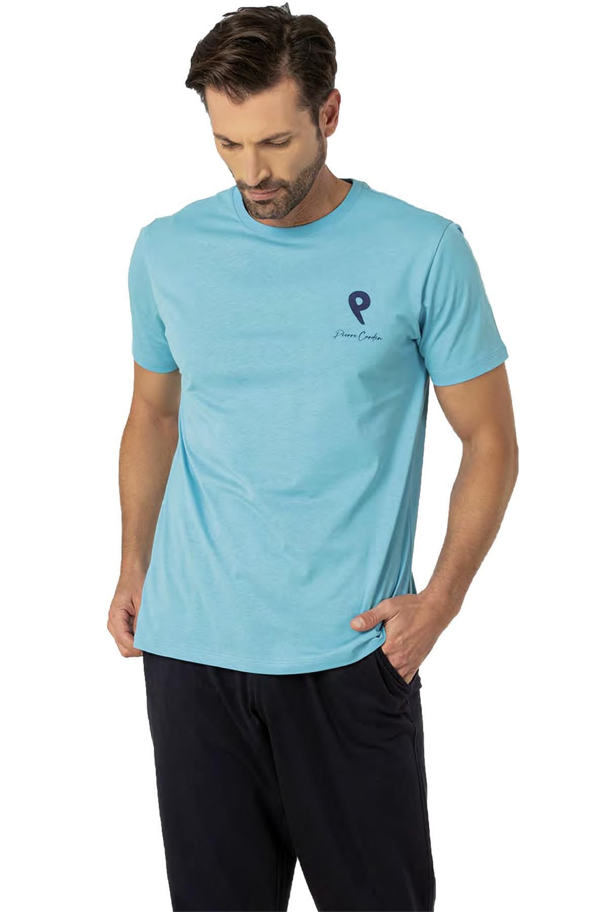 Pierre Cardin %100 Pamuklu, Bisiklet Yaka, Kısakol Penye Pijama Takım, Ceplidir