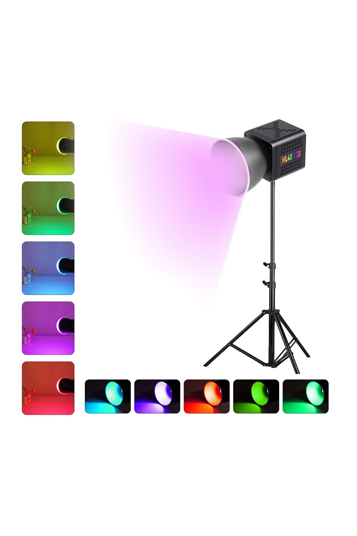 Gdx ML40RGB Fotoğrafçılık ve Video Çekim Tekli Işık Seti