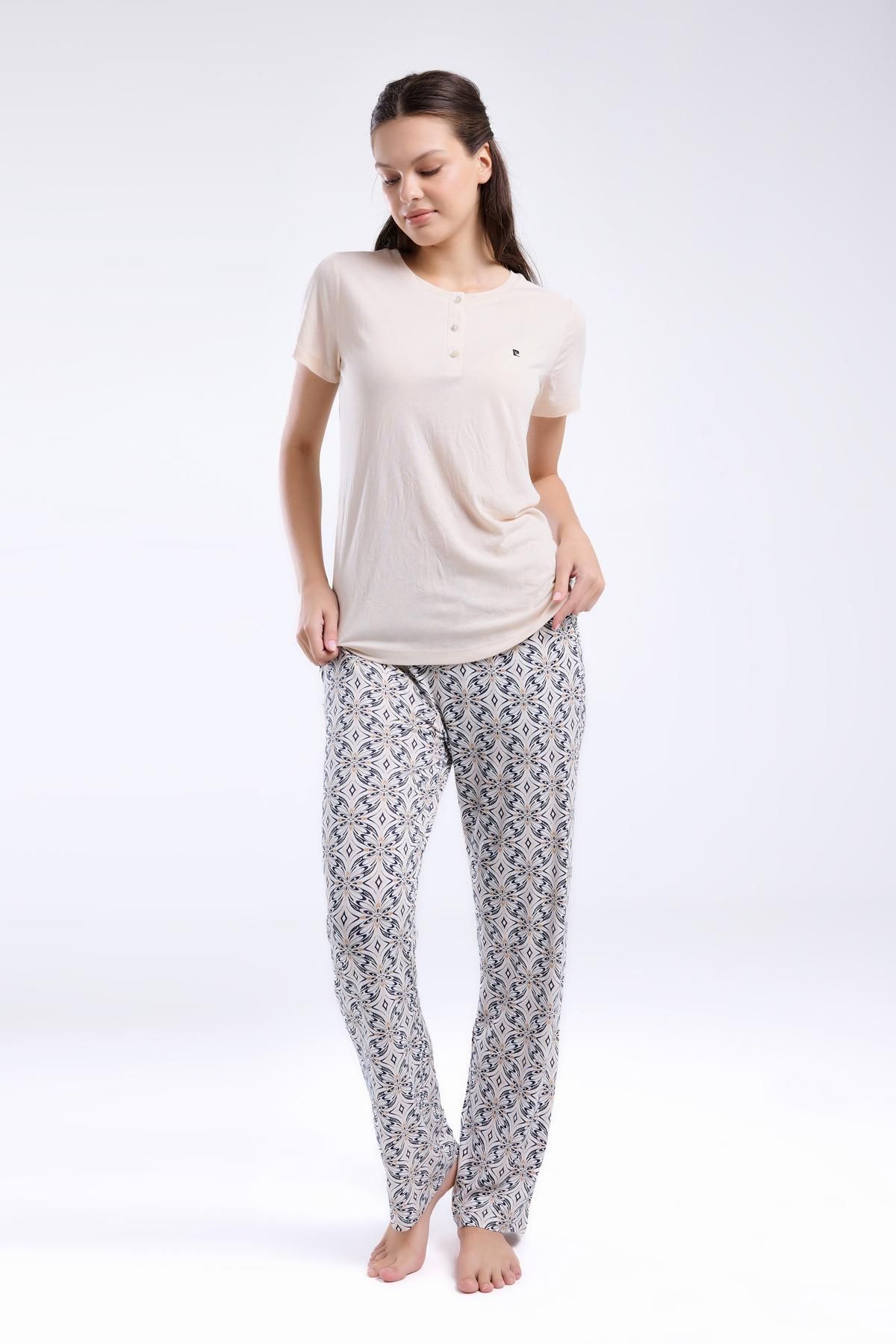 Pierre Cardin Büyük Beden Kadın Pijama Takım, Viskon Kumaş