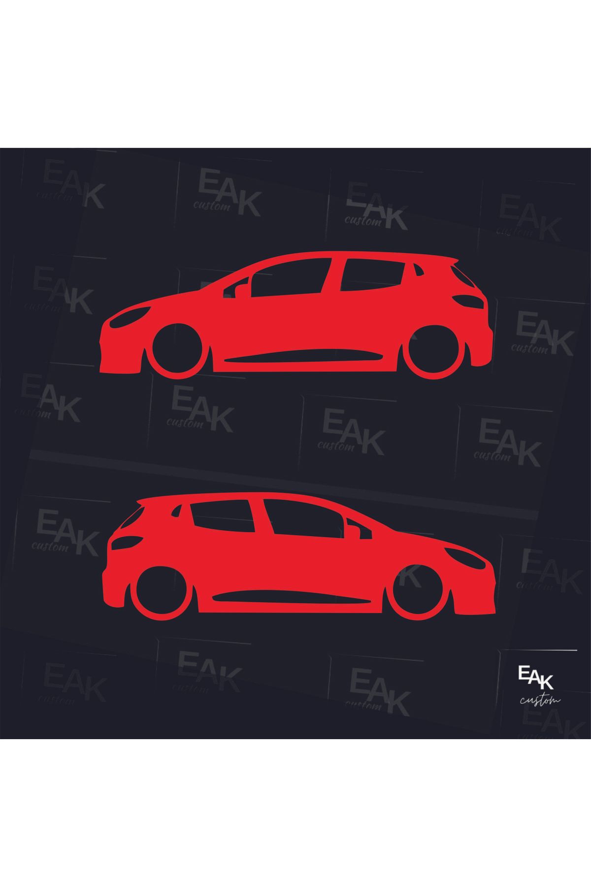 eakcustom RENAULT CLİO oto sticker (18cm x 6cm) (2ADET)