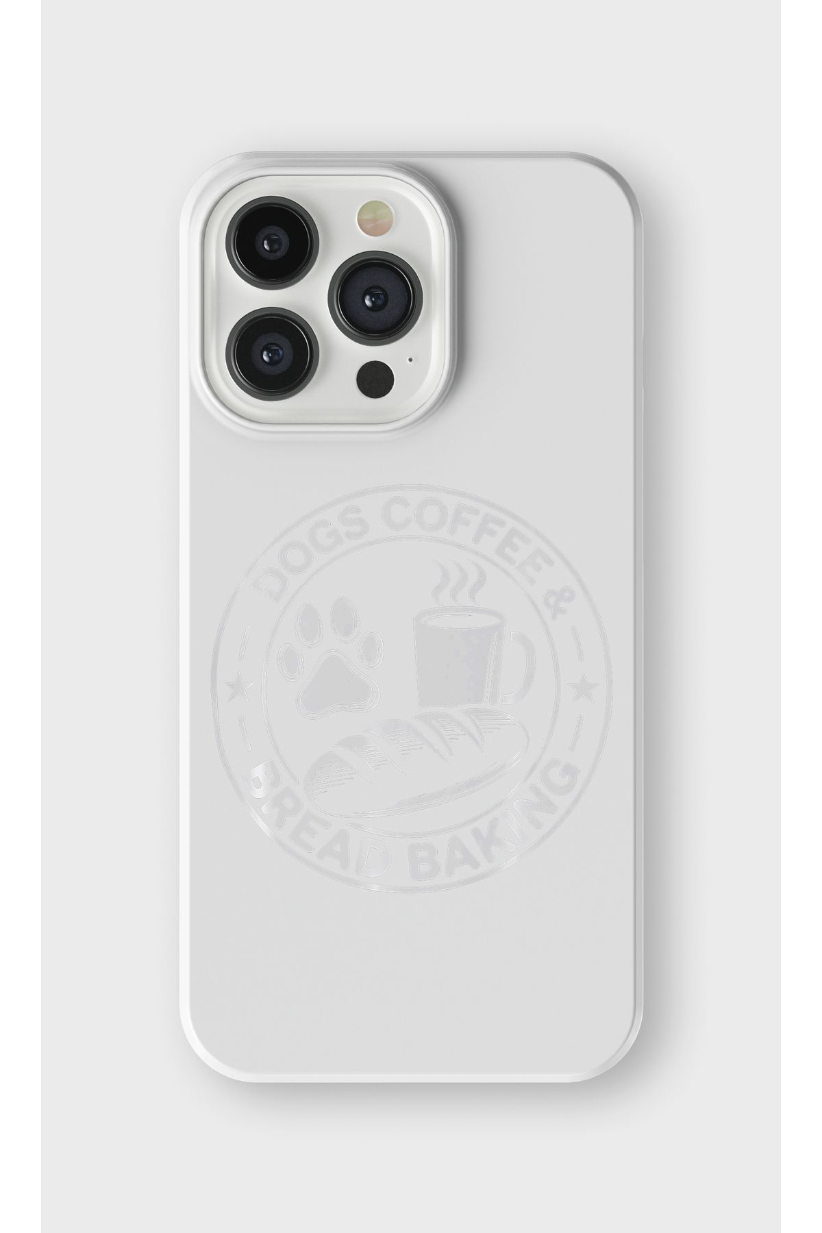 lelia iPhone 16 Pro Max Uyumlu Dogs Coffee Tasarımlı İçi Kadife Lansman Beyaz Silikon Kılıf