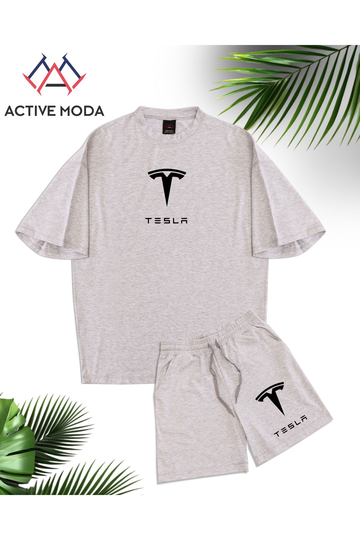JANSO GROUP -ERKEK PAMUKLU BASKILI SISSECTIO TSHIRT-ŞORT TAKIMI 2Lİ OVERSİZE BÜYÜK BEDEN