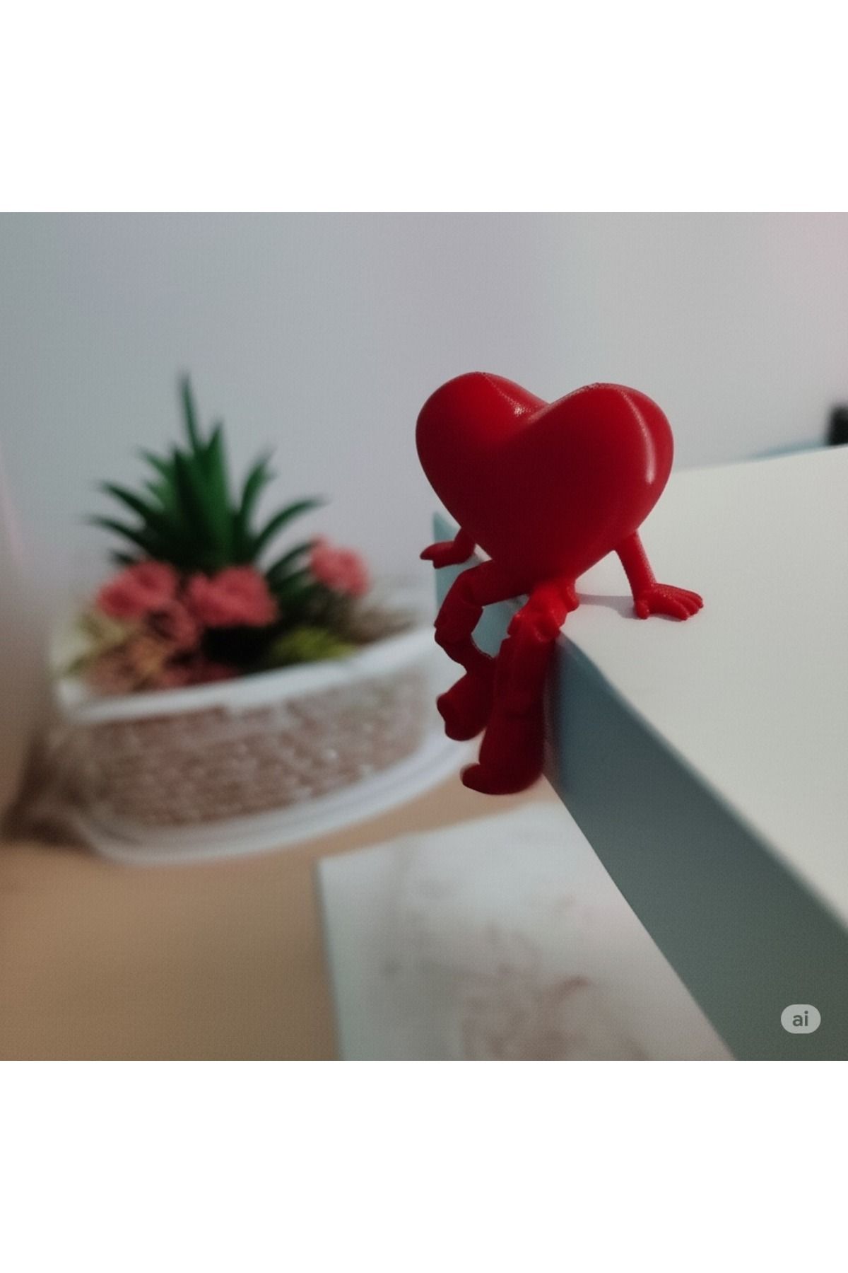 FAMEMUS ACCESSORY 3D Kalp Figürlü Dekoratif Biblo Hediyelik Dekor Aksesuar