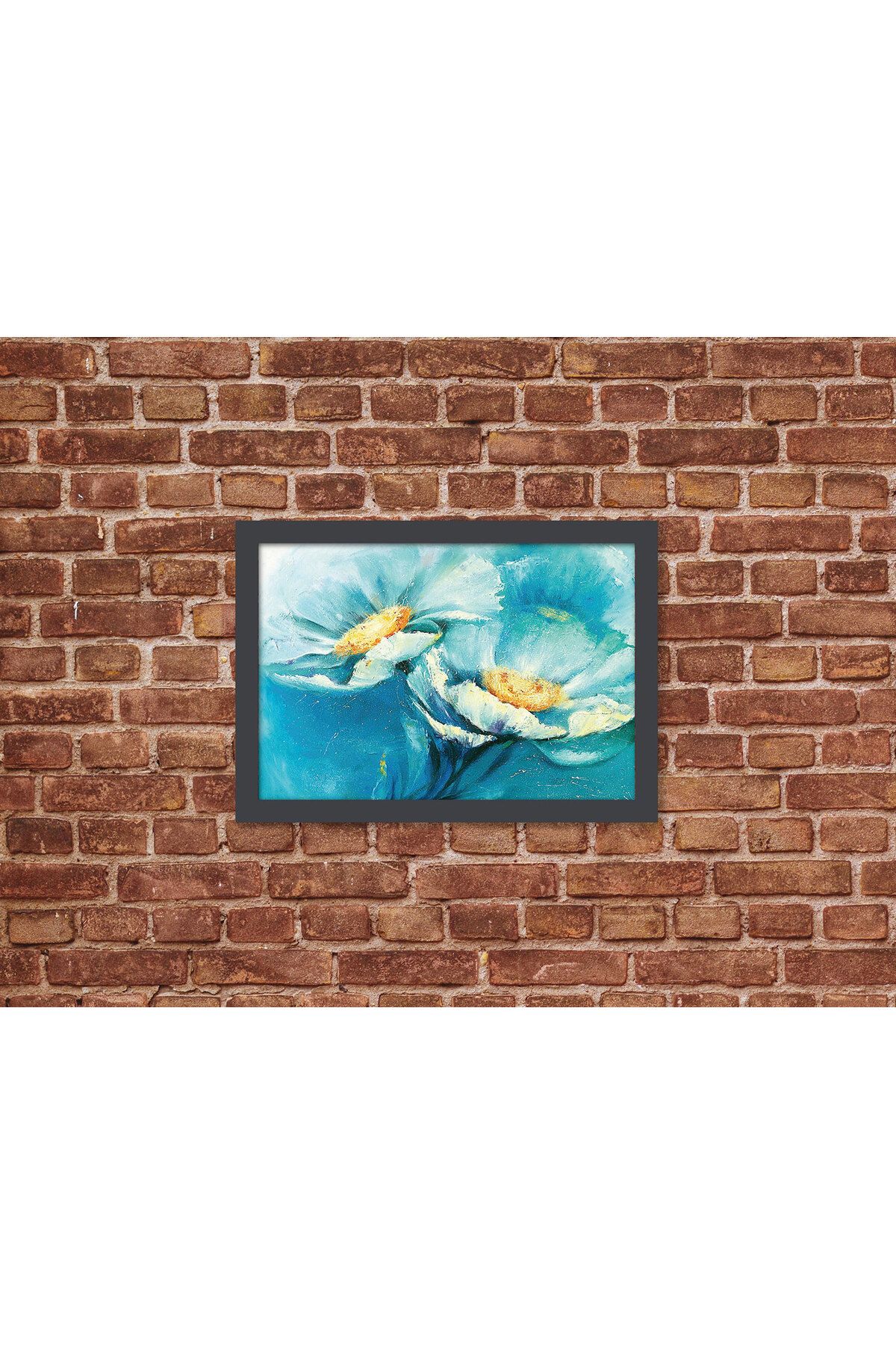 Letbil Reklam Ahşap Kendinden Çerçeveli Tablo - Unutma Beni Çiçeği Boyama Tablo, Standart - 20x28cm