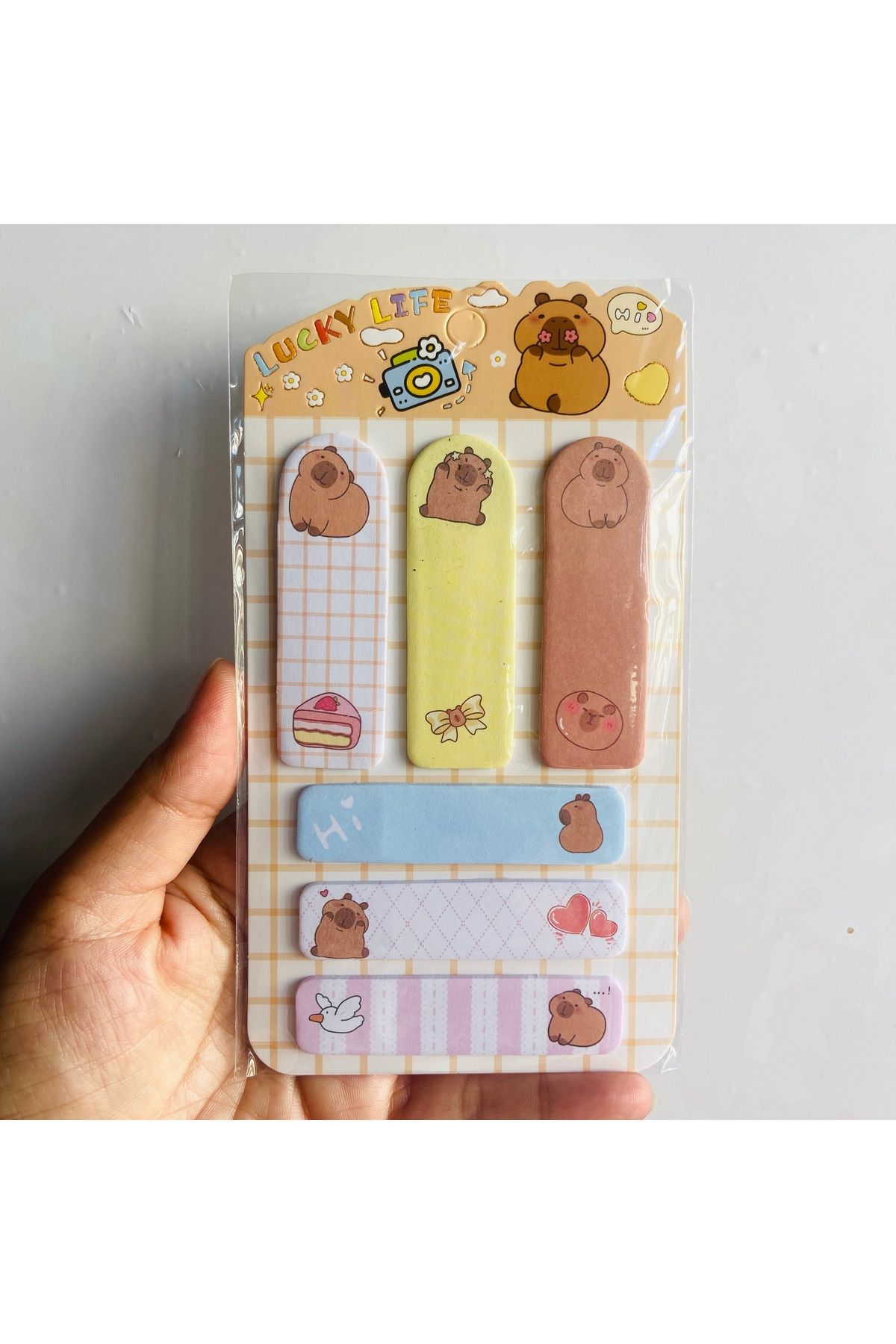 synshop Capybara Kapibara Figür Postit Yapışkanlı Not Kağıt Etiket Seti