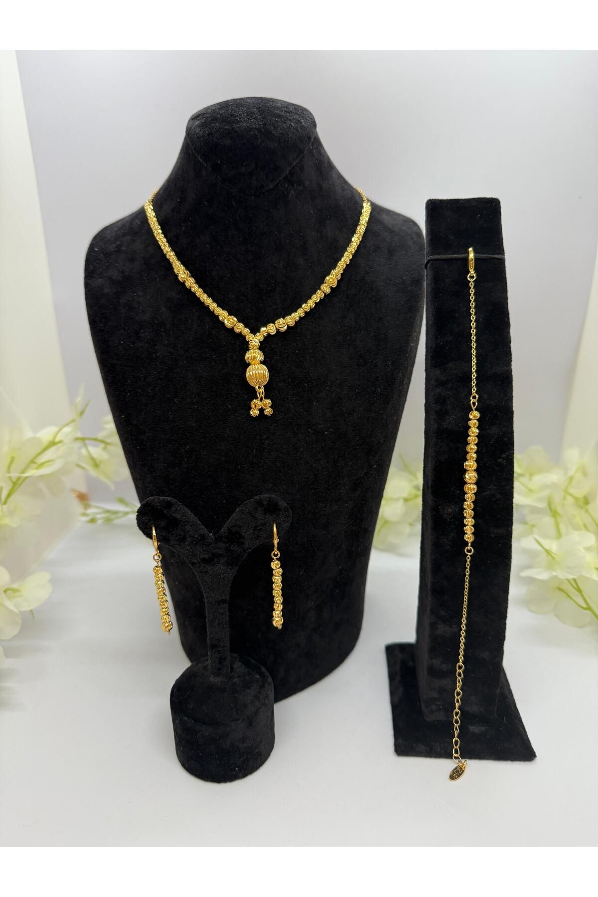 Constanza Exclusive 22 Ayar Altın Kaplama Dorikalı Takı Seti Lvd643
