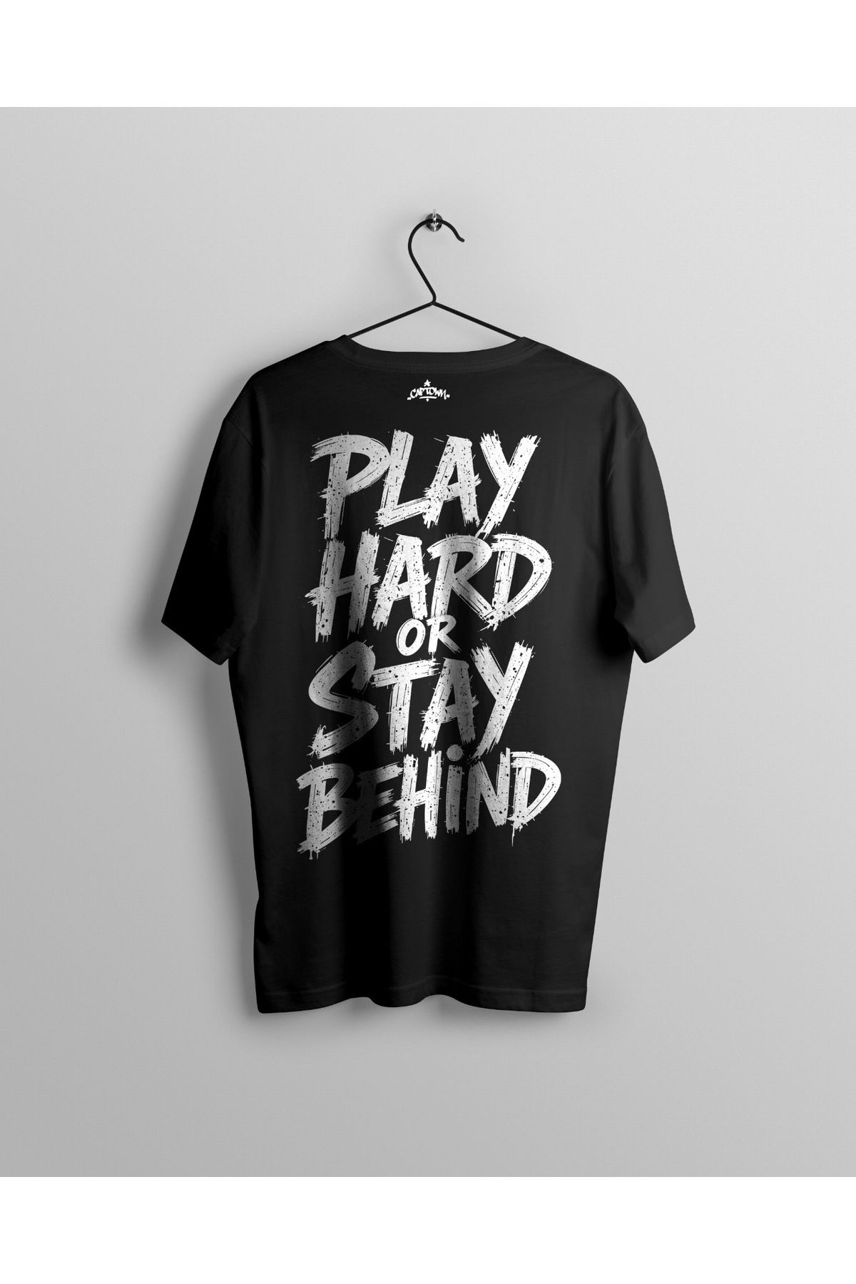 Ct Erkek Oversize Baskılı T-Shirt - Play or Stay