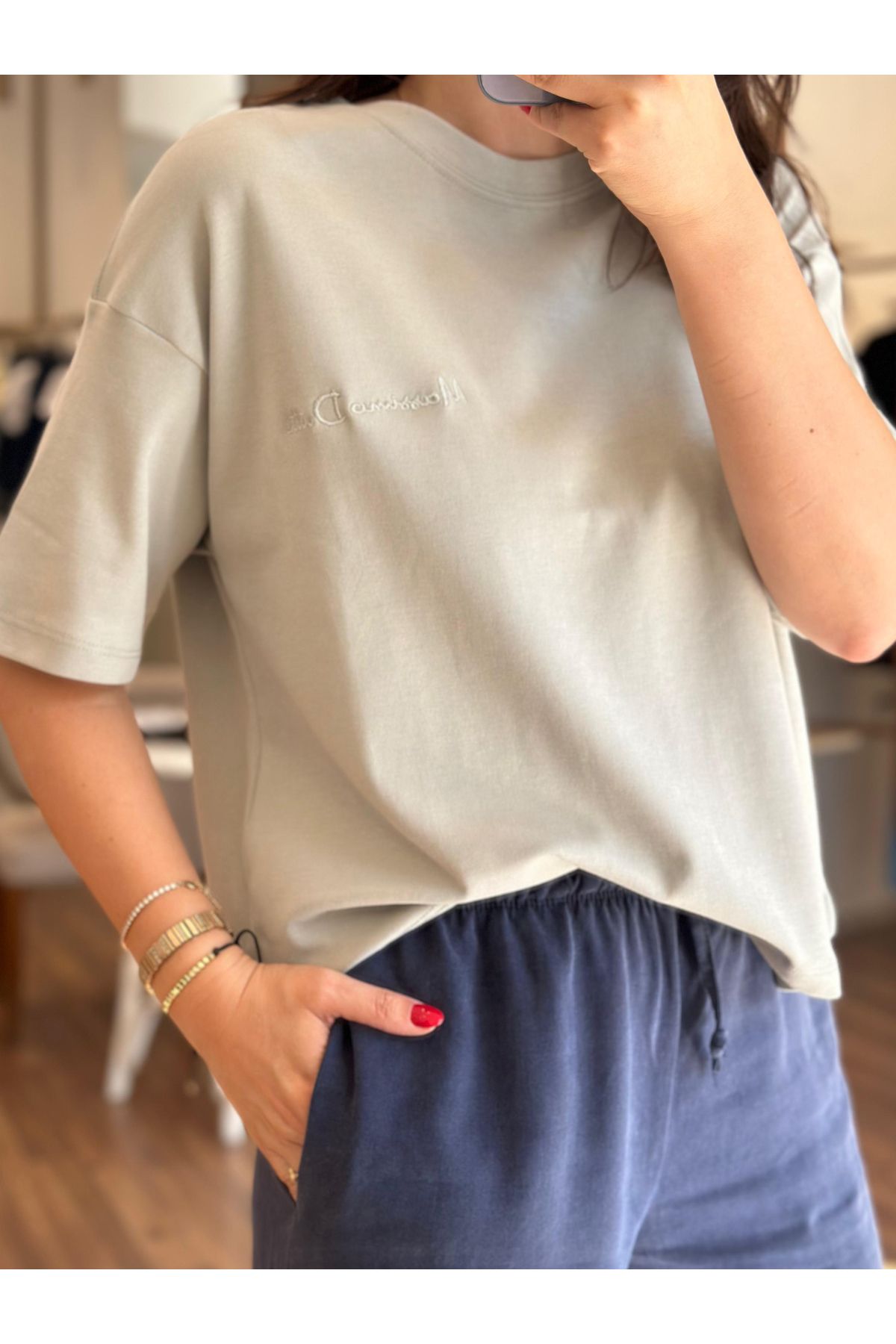 Unique Boutique Yeşil %100 Pamuklu Basic