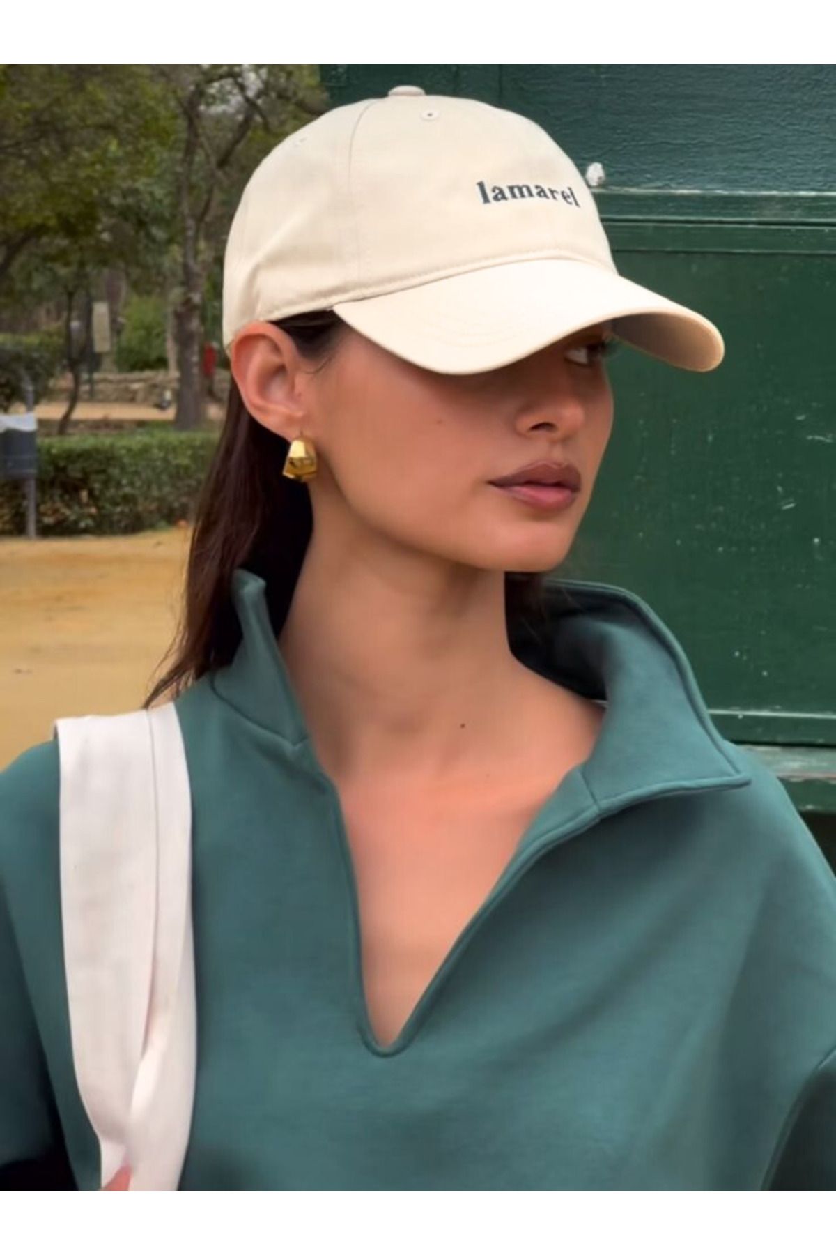 caxis Lamarel Baskılı Bej Unisex Model Ayarlanabilir Çırtlı Şapka