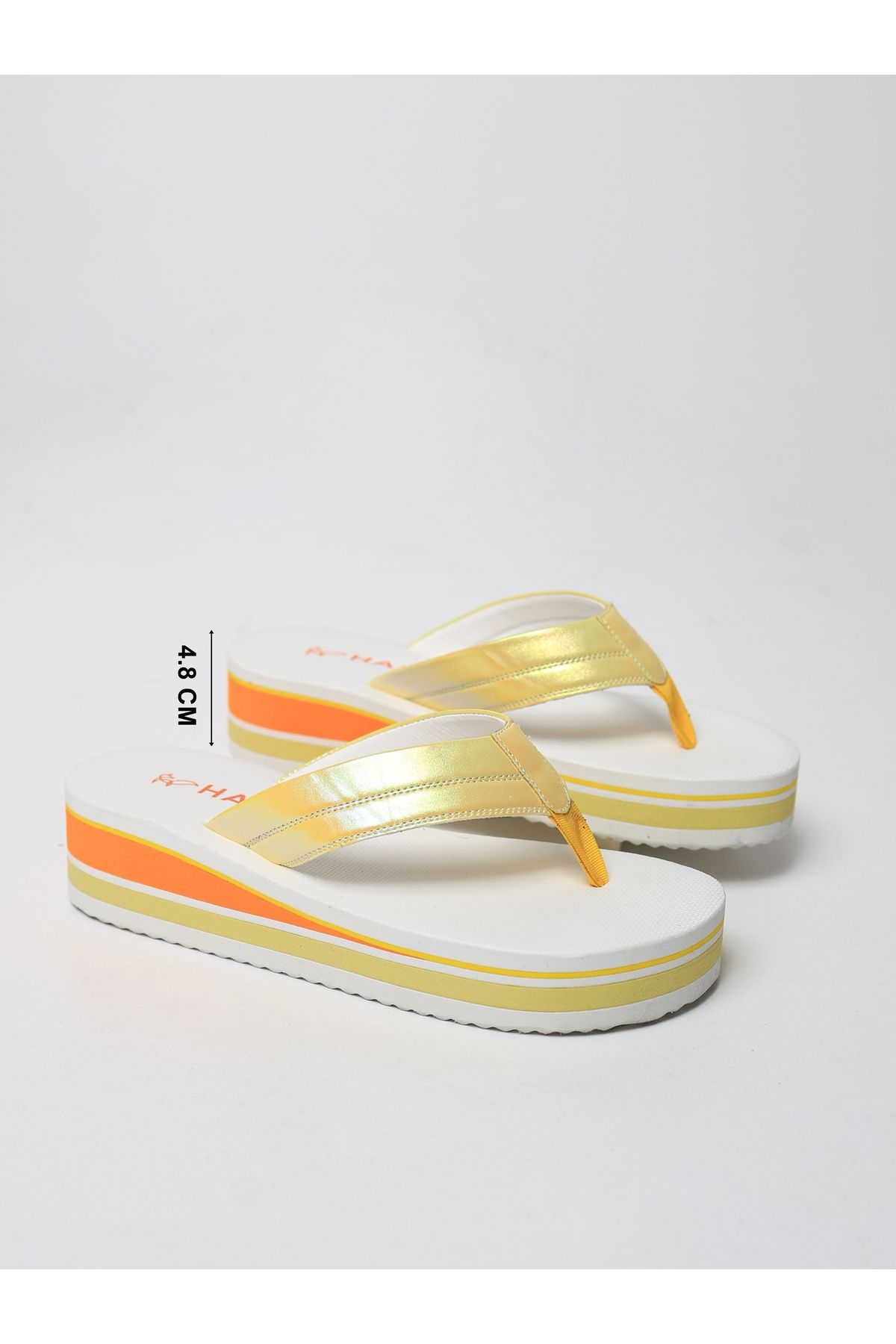 HANOX-Neo Yellow Wedge Heel Women's Flip Flops Beach Slippers Flip Flops (4.0) cm 7