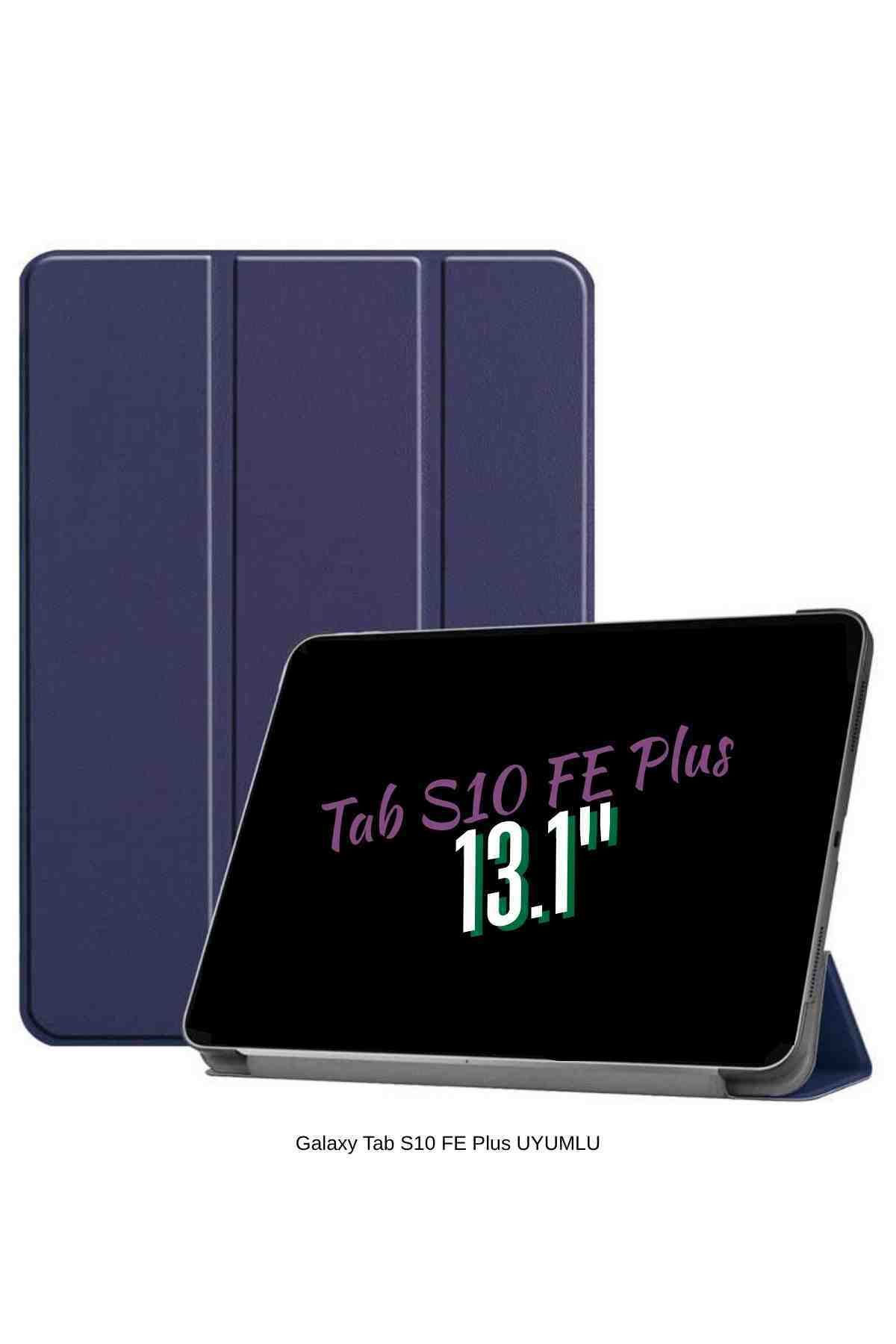 Fuchsia Galaxy Tab S10 FE Plus Uyumlu 13.1" Katlanabilen Standlı Smart Cover Akıllı Tablet Kılıfı