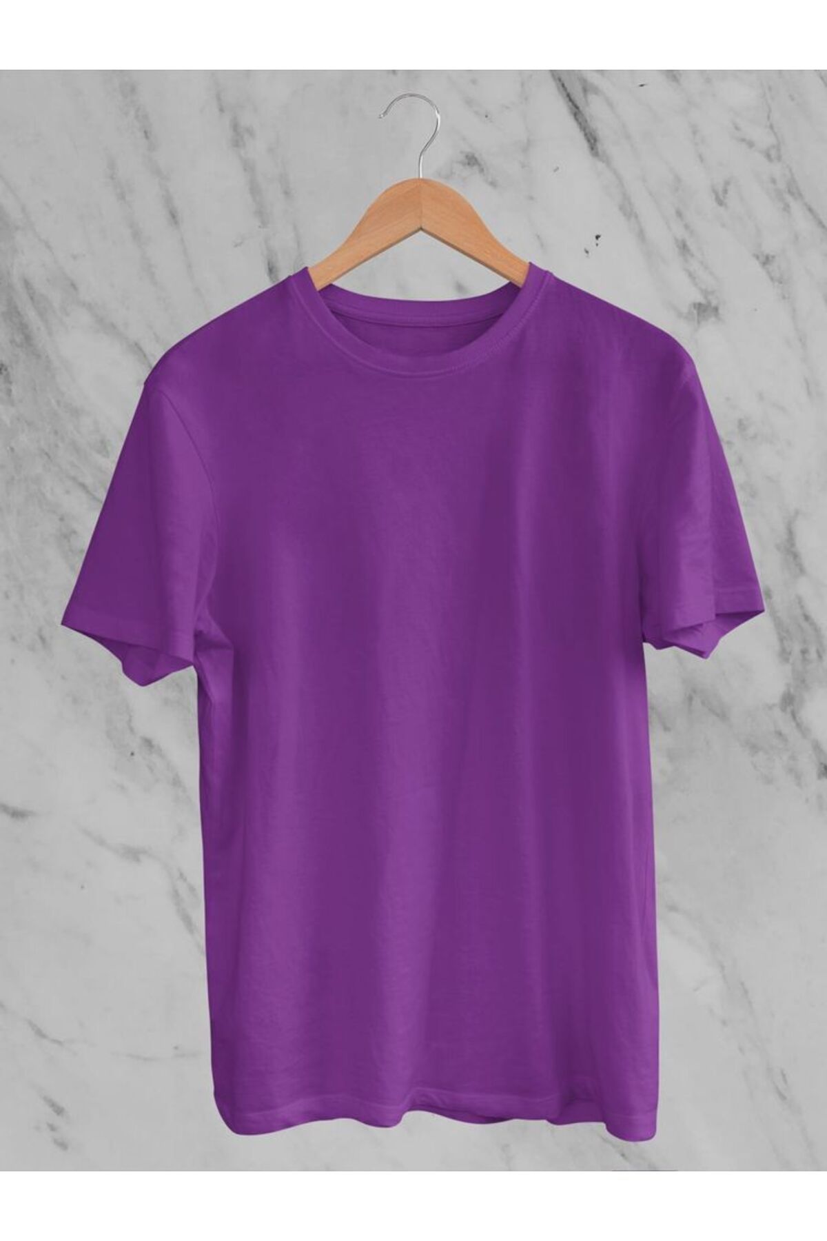 THE WHITE Kadın Sıfır Yaka Mor T-Shirt