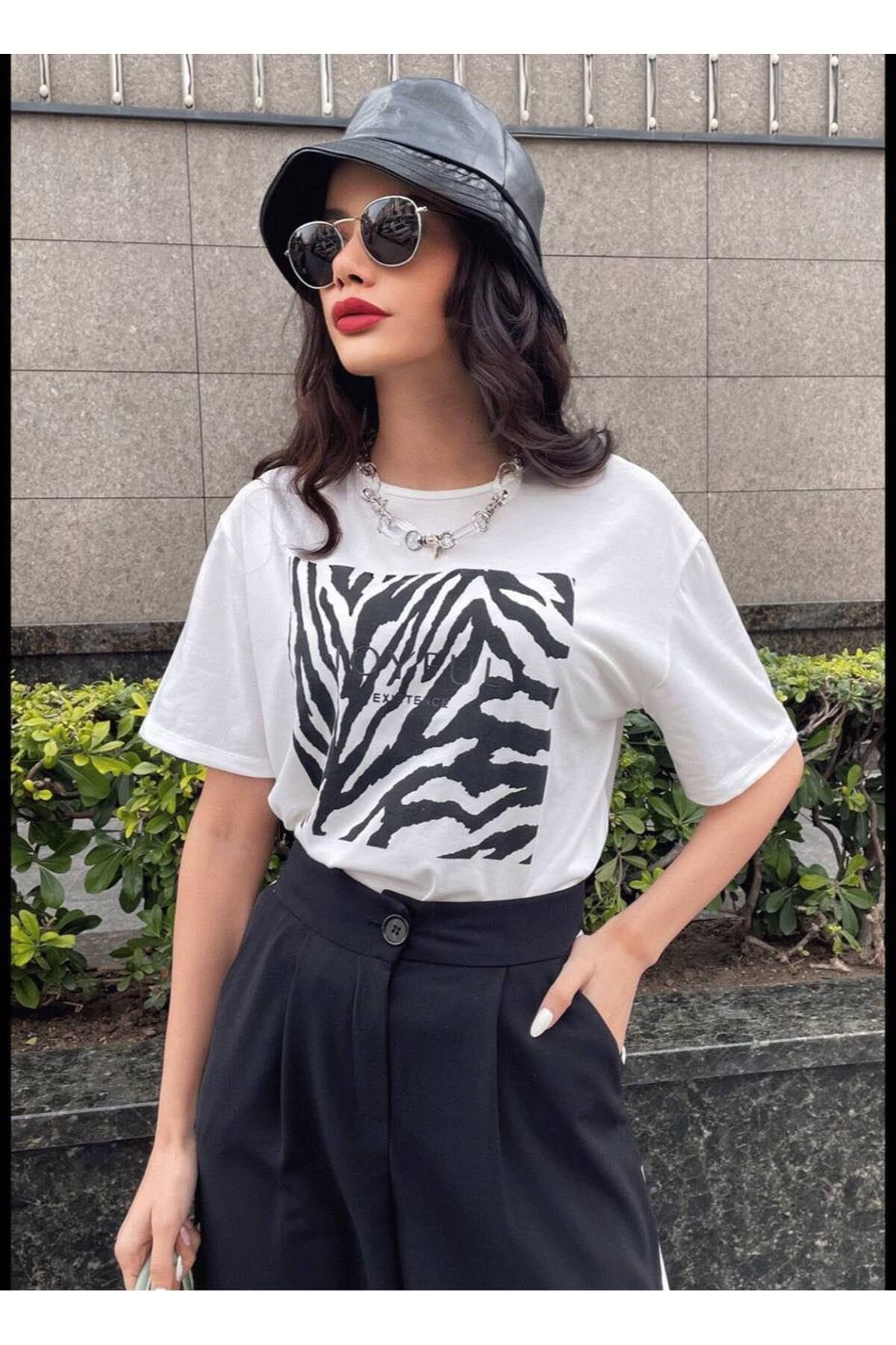 FioriModa Yazılı Basılı Tshirt