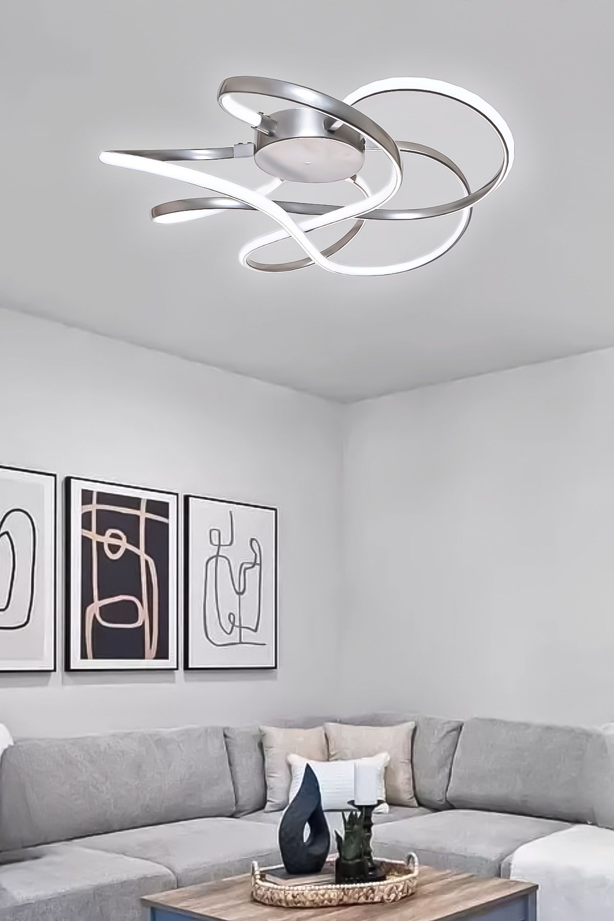 Turanconcept Oktopus Modern Tasarım Dekoratif Enerji Tasarruflu Led Aivze Oturma Odası Yatak Odası Mutfak