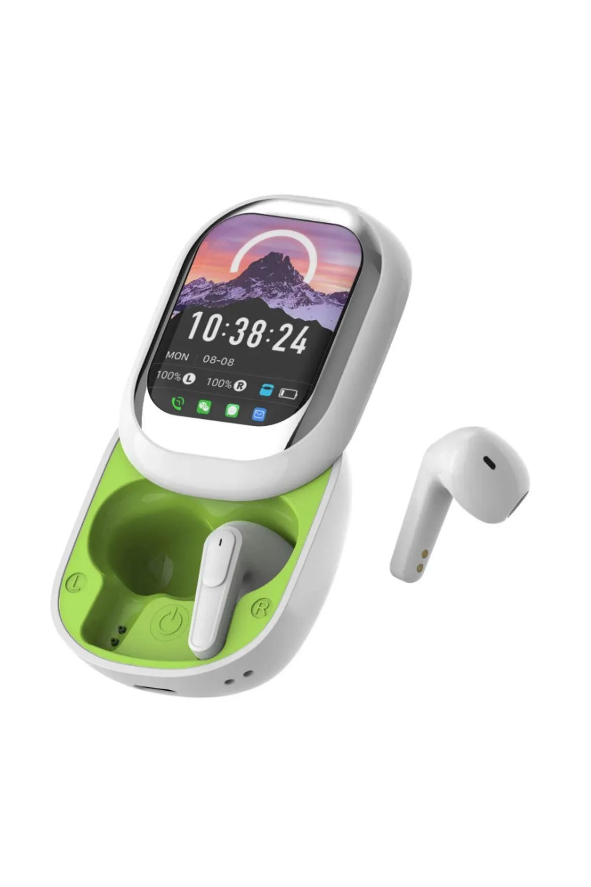 RUGGED Kulak İçi Kulaklık Akıllı LED Ekran Renkli Dokunmatik Ekranlı Kablosuz Bluetooth Kulaklık RG-SE-ONE