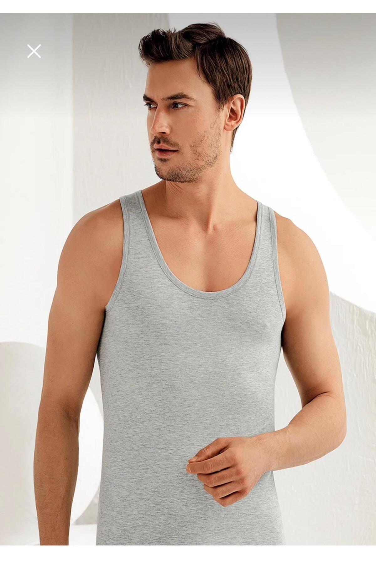 MORELOVE ***** Şahinler ME067, 6'lı Paket Erkek Renkli Likralı Atlet