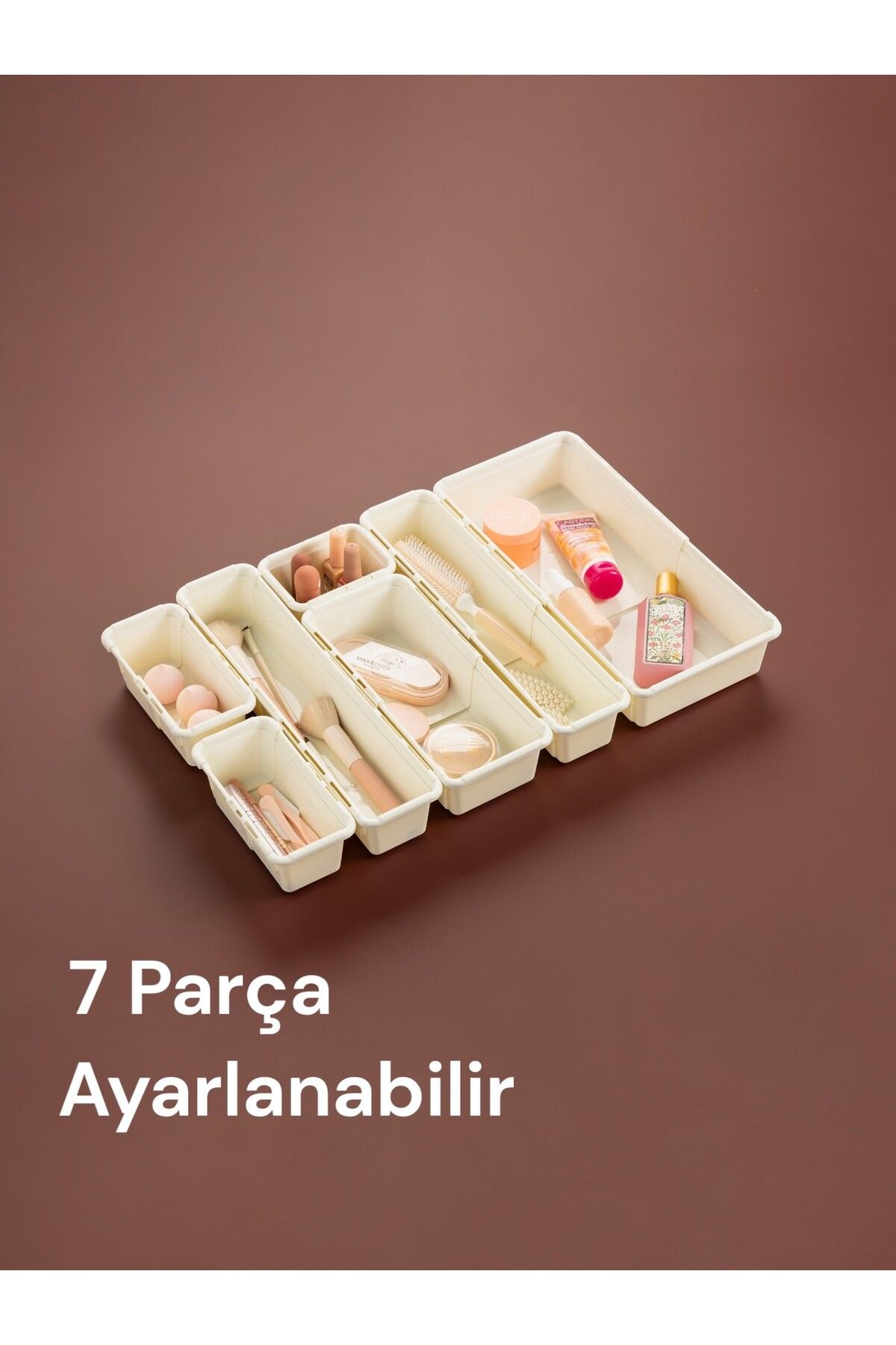 Nesto Home 7'li Set Boyu Ayarlanabilir Çok Amaçlı Çekmece İçi Düzenleyici Kaşıklık Ve Bıçaklık Set