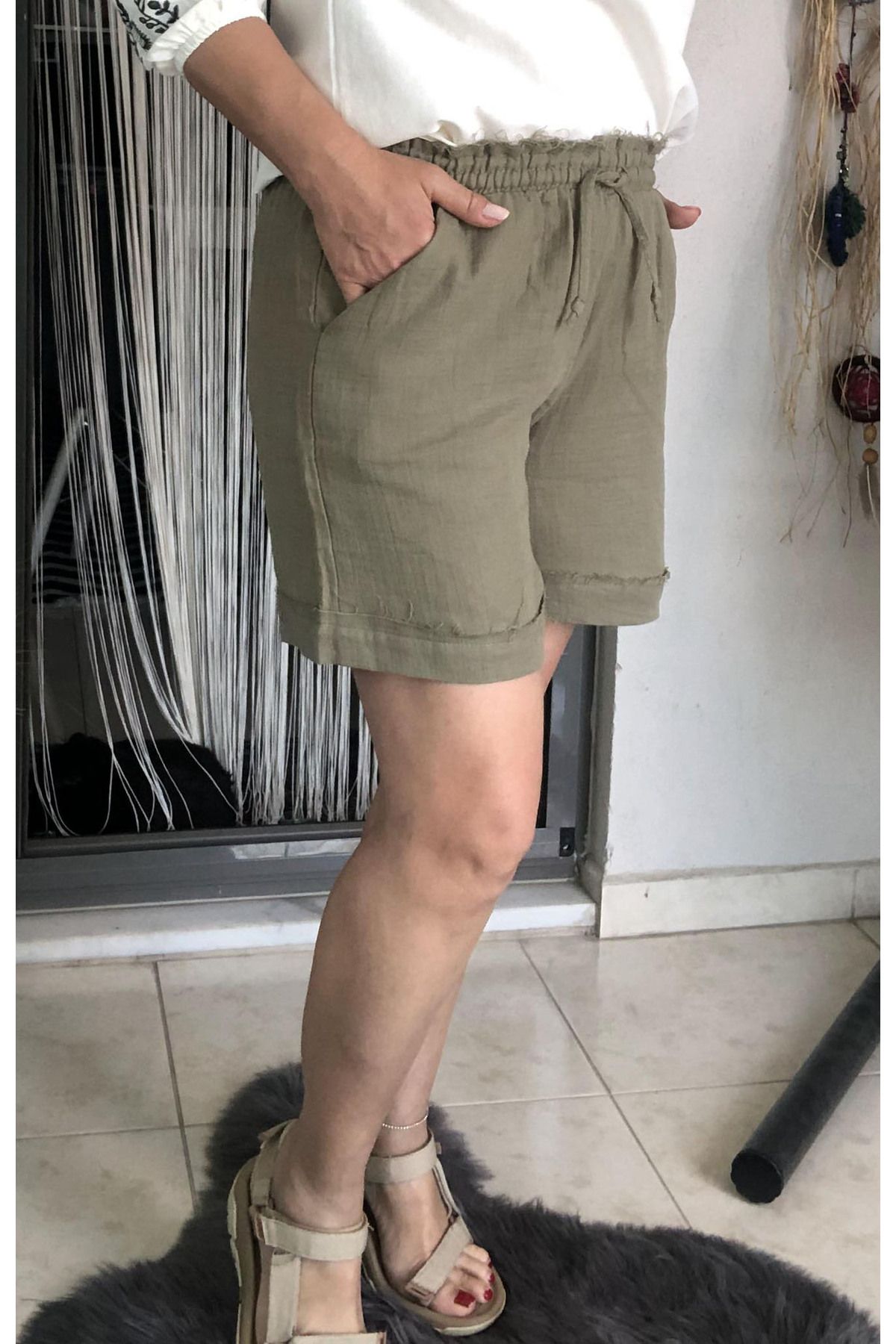 Dila Butik Duble Paça Müslin Şort