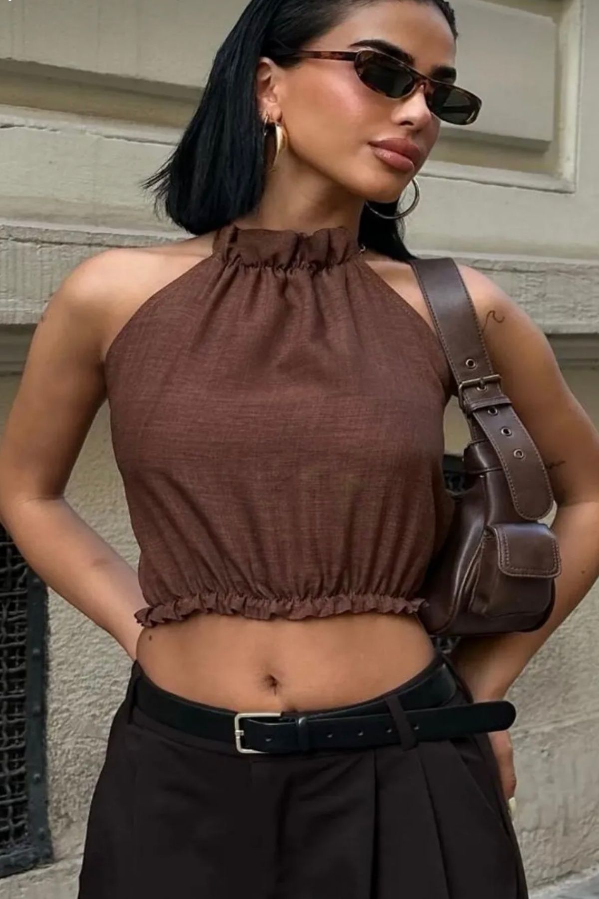 DİONNA Sırt Dekolteli Crop Bluz
