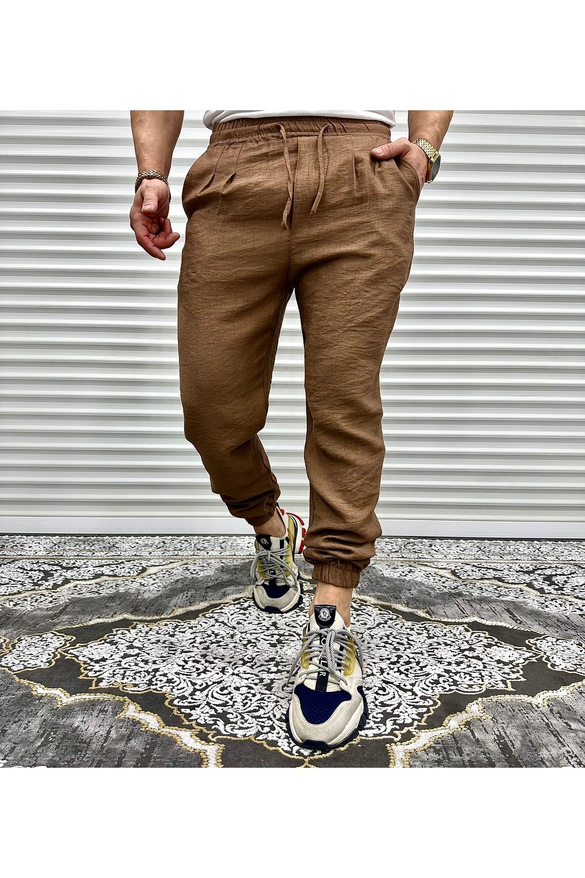 Grandelion Keten Lastik Paça Pantolon