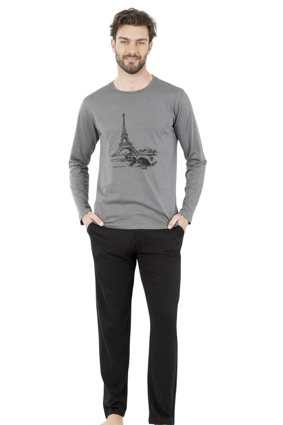 Pierre Cardin Erkek Pijama Takım, %100 Pamuklu, Cep Detaylıdır