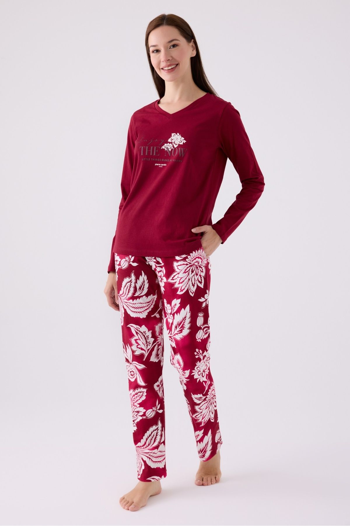 Pierre Cardin İkili Pijama Takım Vişne - Süprem