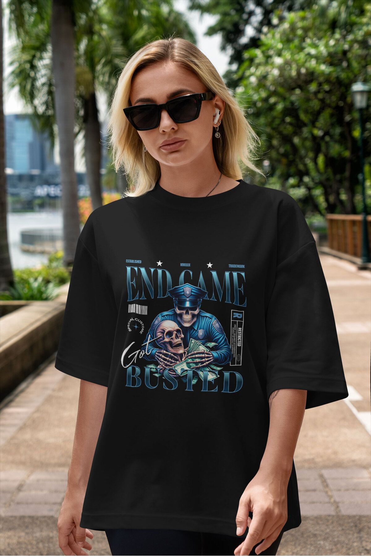 ELFAMİ Unisex Erkek/Kadın END GAME Renkli Özel Baskılı Oversize Pamuklu Bisiklet Yaka T-Shirt Tişört