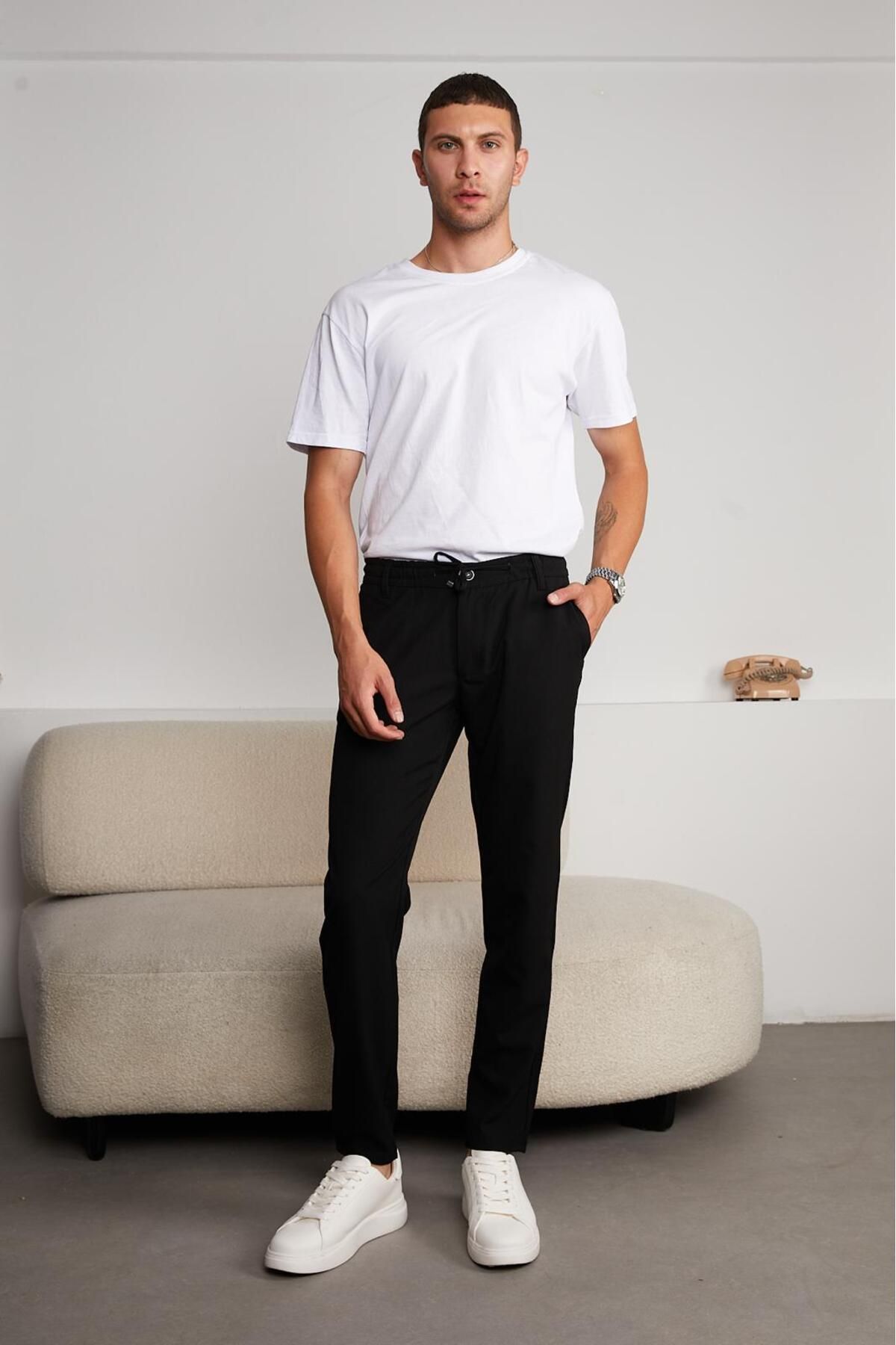 HA-KA GİYİM Erkek Yeni Sezon Jogger Pantolon Lastikli Bel Likralı Kordonlu Slim
