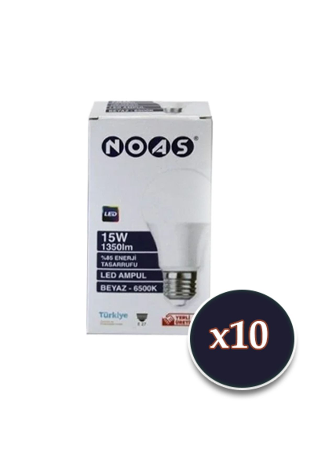 Noas 15W Beyaz Işıklı 1350 Lümen Led Ampul(10 ADET)