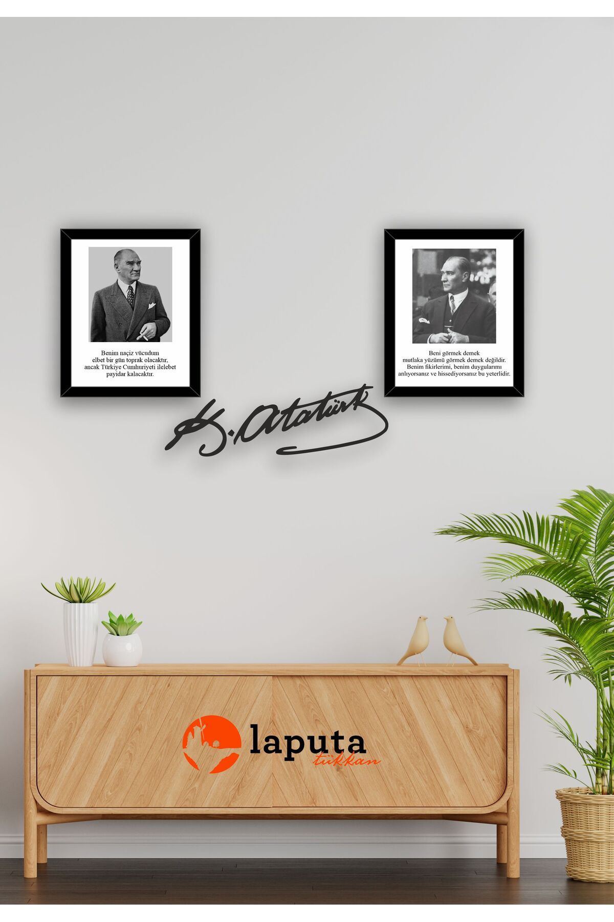Laputa Tükkan Mustafa Kemal Atatürk İmzalı 2'li Tablo Seti