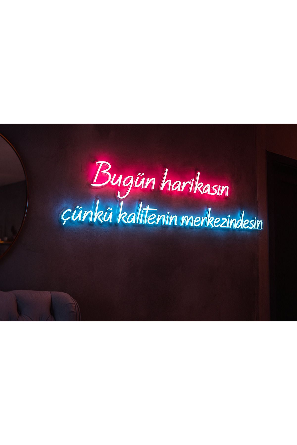dekoraven Bugün harikasın çünkü kalitenin merkezindesin Yazılı Neon led Tabela - Güzellik Merkezi