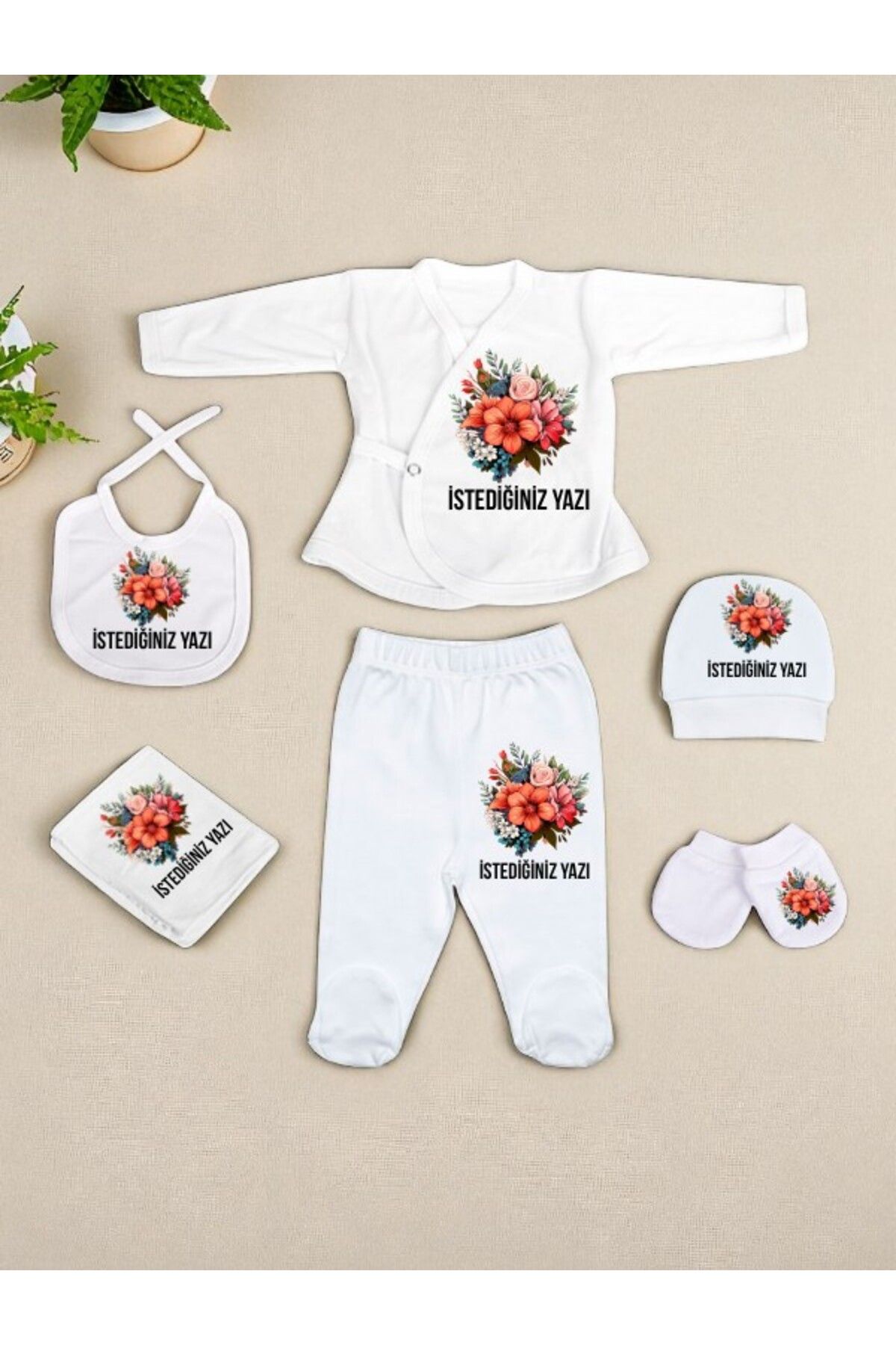 lili hediyelik Çiçekli Bebek Hastane Çıkışı Kız Bebek Erkek Bebek Hastane Çıkışı Yenidoğan Bebek Kıyafetleri