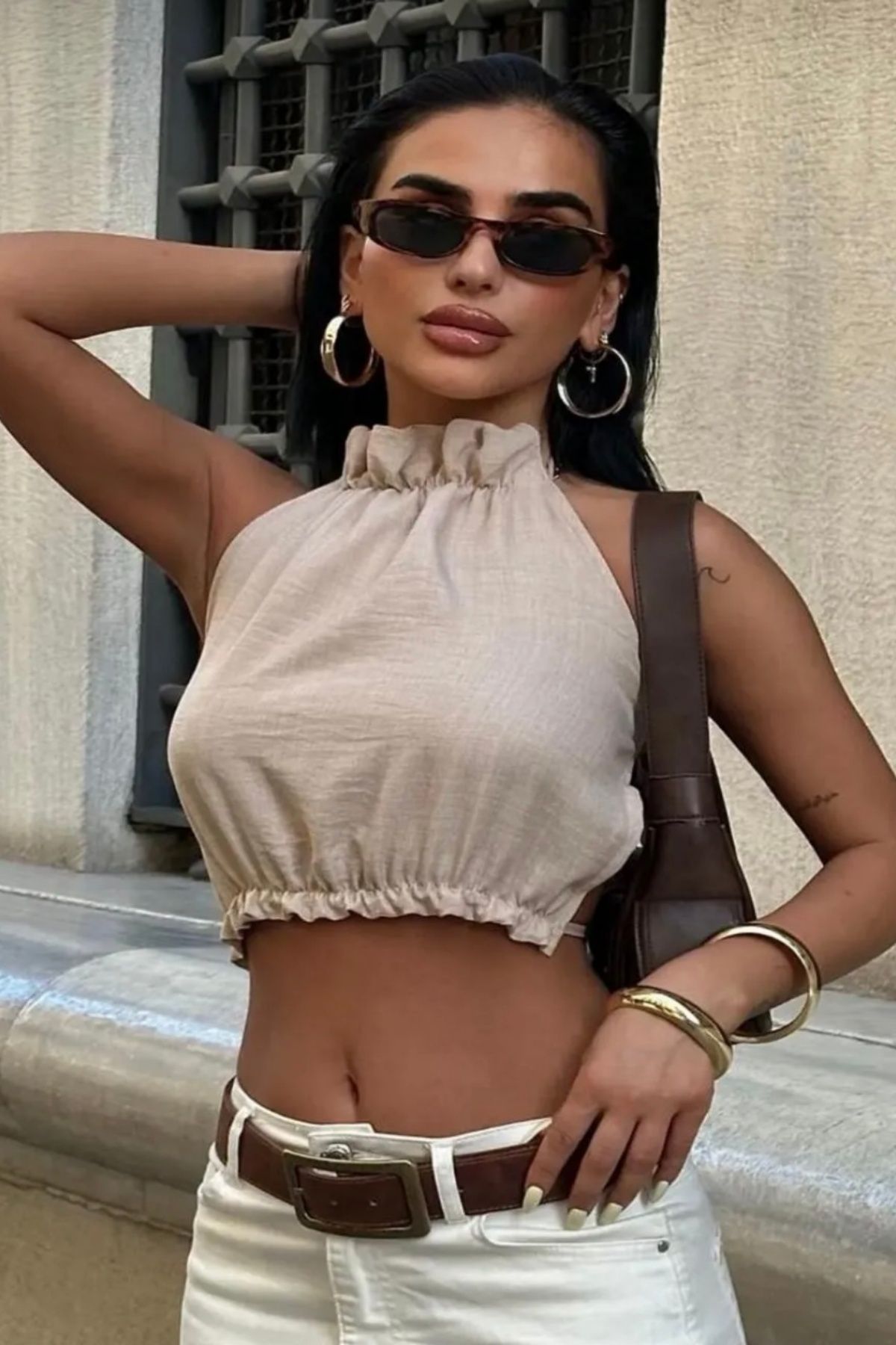 DİONNA Sırt Dekolteli Crop Bluz