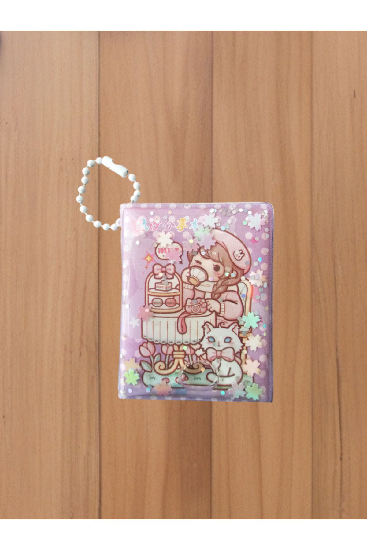 Çınar Sulu Simli Kawaii Kız Temalı 4,5 cm x 5,5 cm Mini Defter (Tekli)