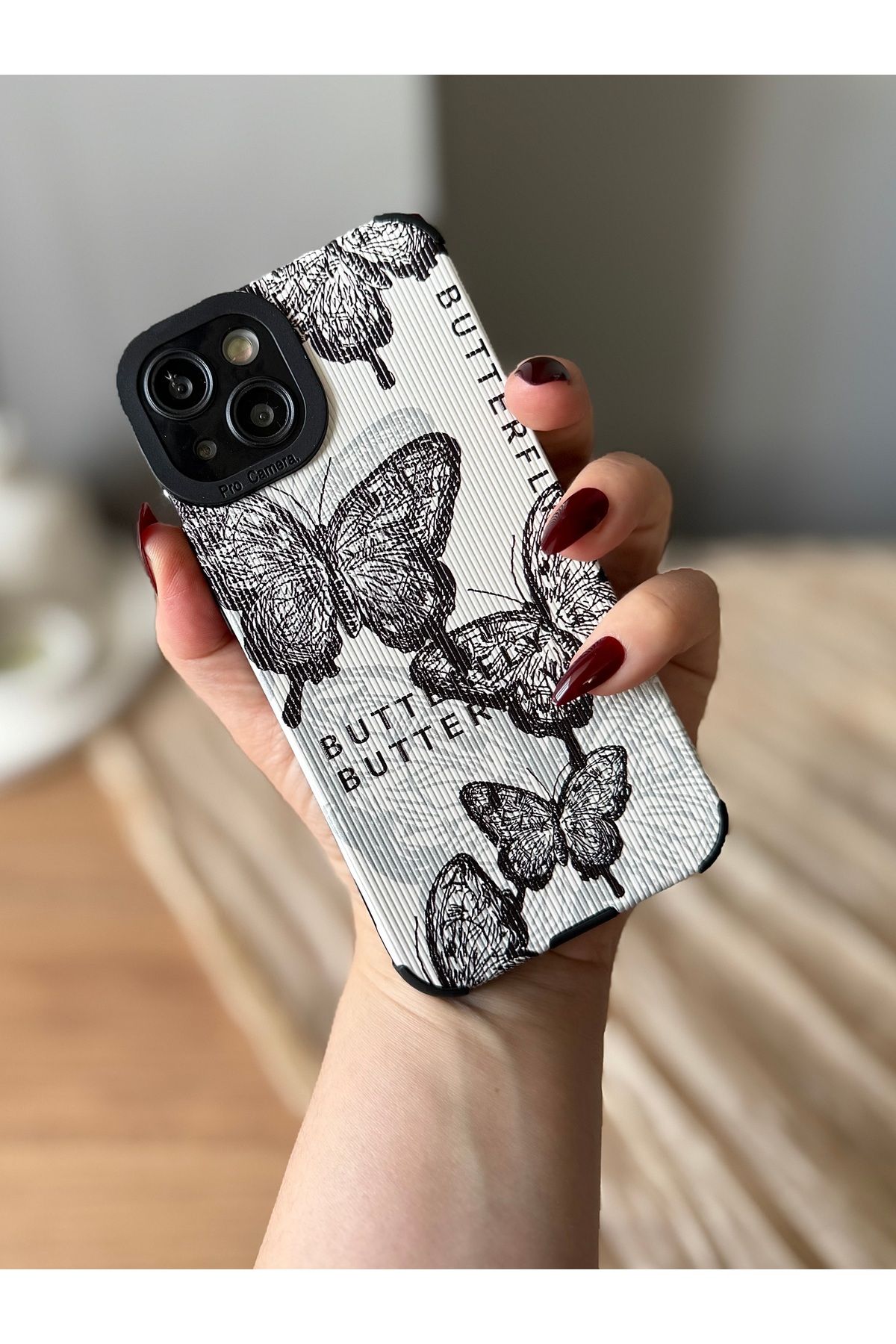 MirazTasarim IPHONE 14 PLUS KELEBEK DESENLİ KILIF