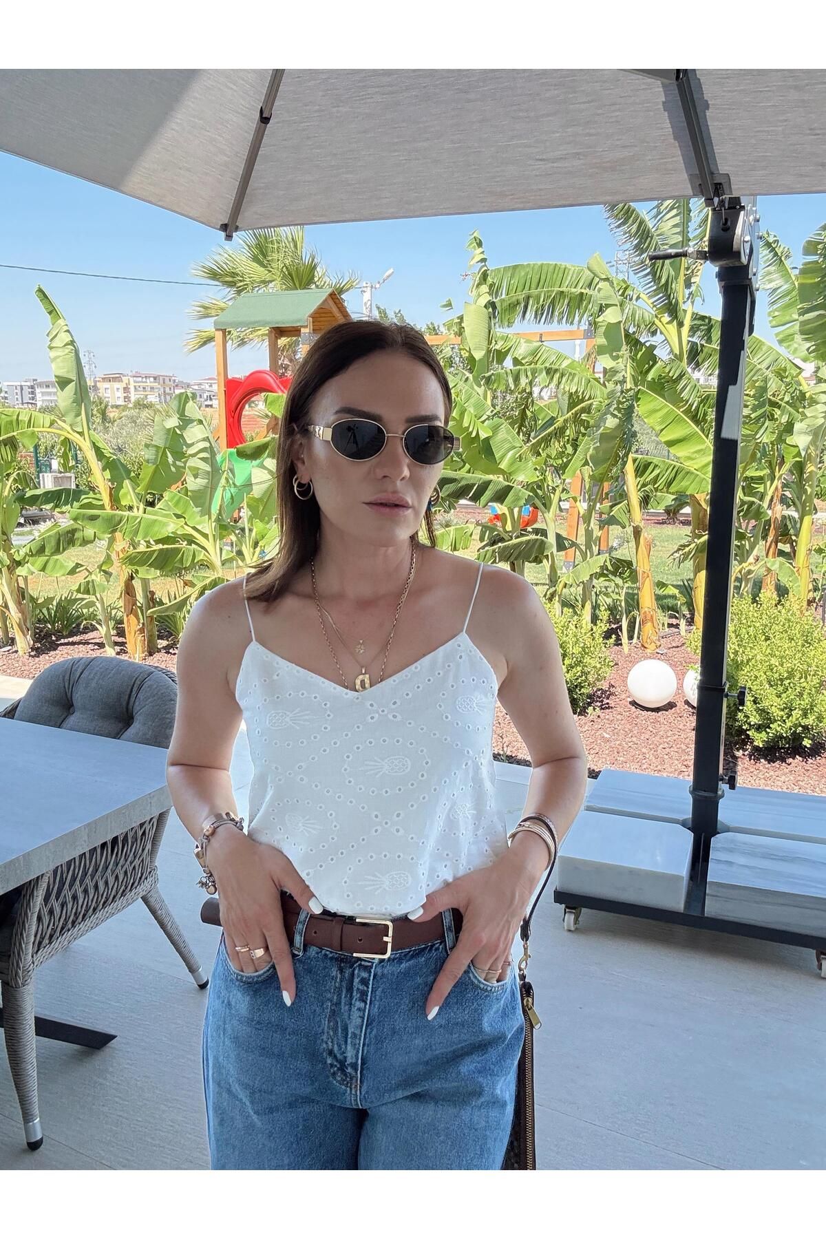 X-Young Ananas Nakışlı Fisto Bluz EKRU