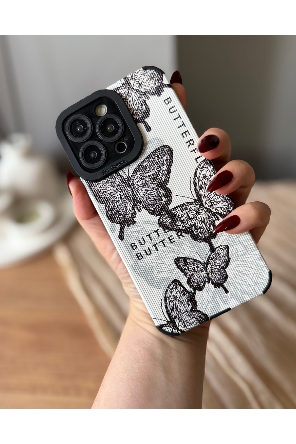 MirazTasarim IPHONE 13 PRO MAX KELEBEK DESENLİ KILIF