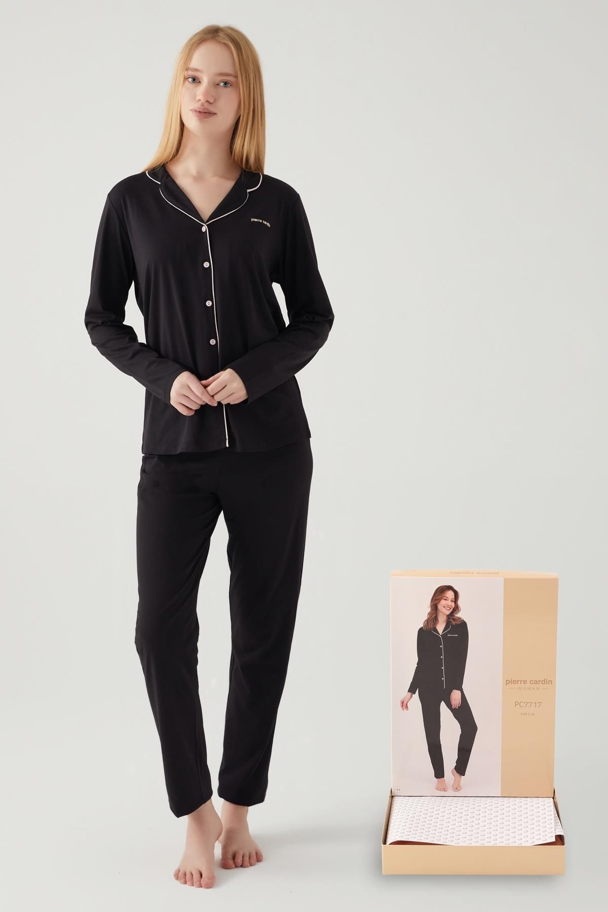Pierre Cardin Kadın Pijama Takım, Düğmeli Pijama Takım, Kutulu Gönderim,