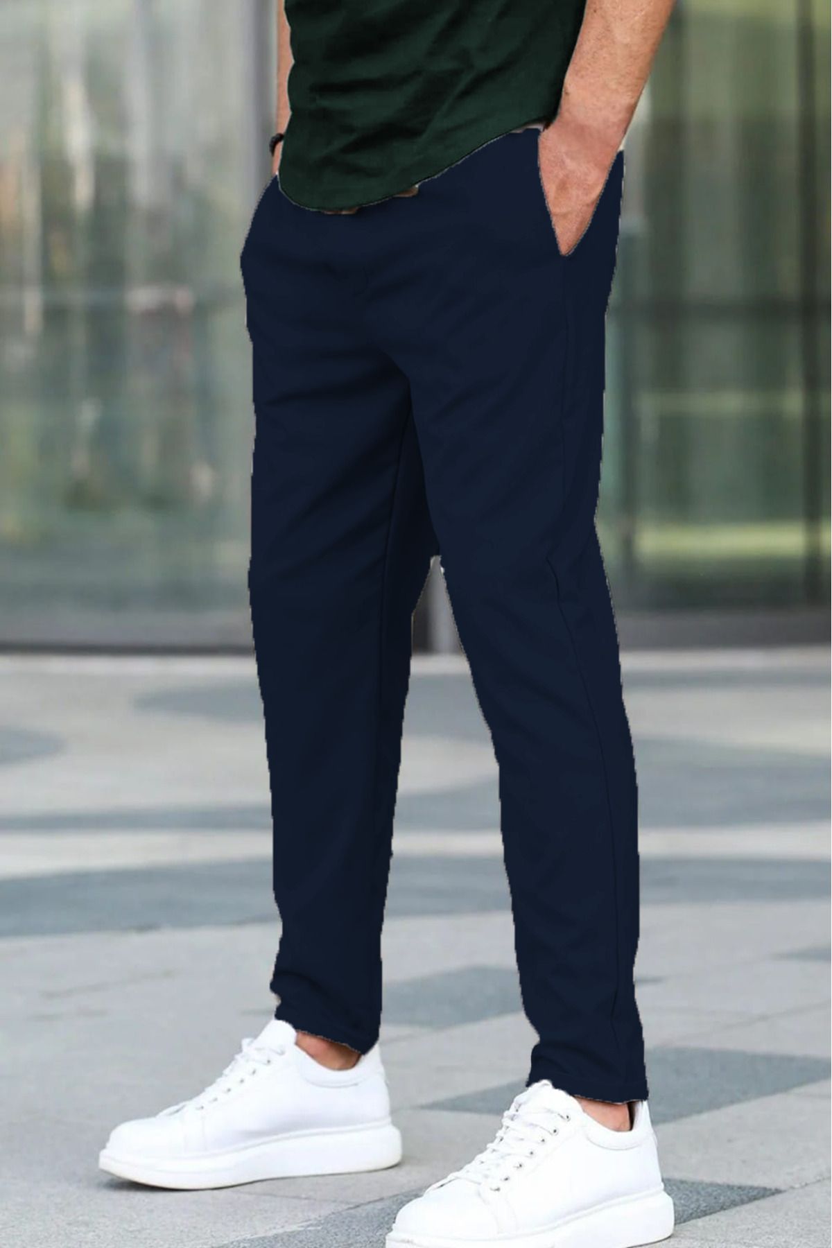 irkkids Erkek Kaliteli Kumaş Bel Lastikli Kemerli Jogger Pantolon