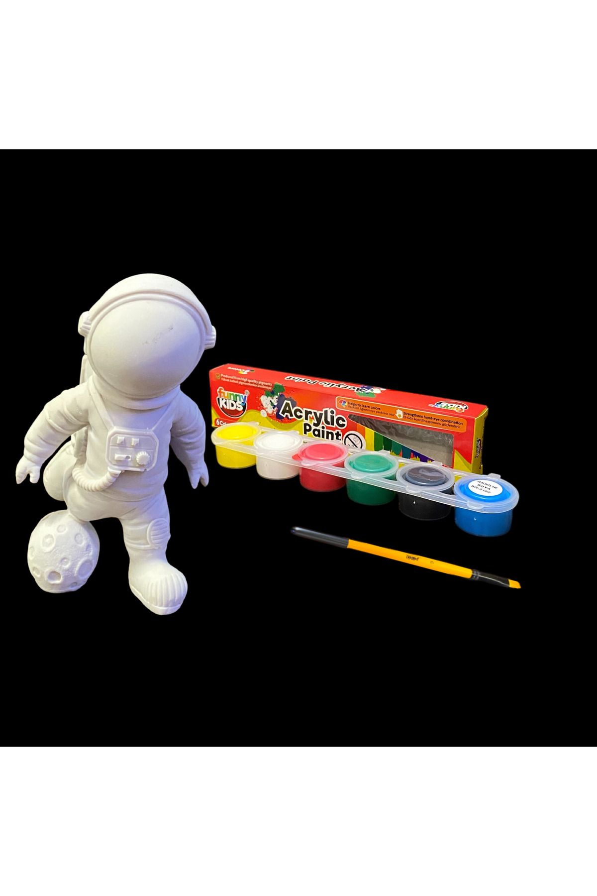 Tasarloxi Çocuk Etkinlik Astronot Objeli 6 Renk Boyama Seti