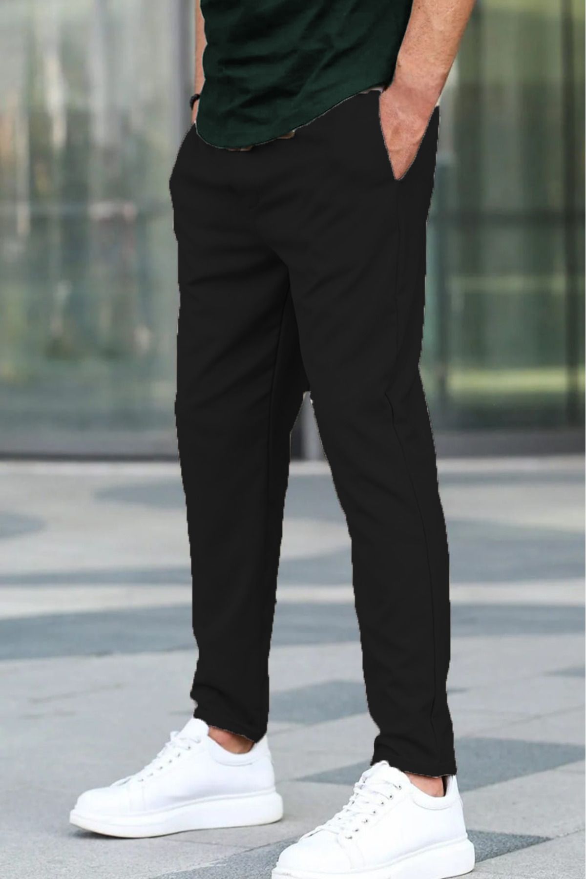 irkkids Erkek Kaliteli Kumaş Bel Lastikli Kemerli Jogger Pantolon