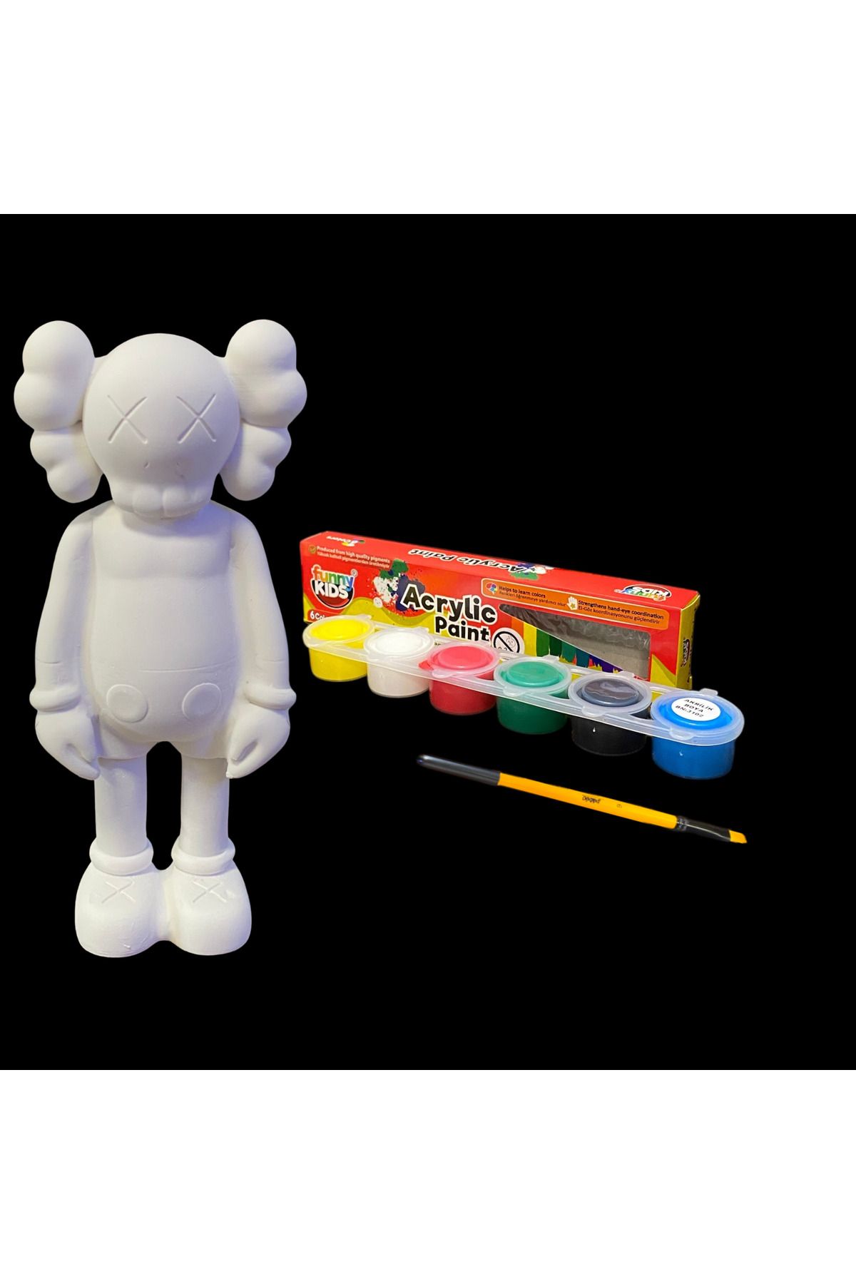 Tasarloxi Çocuk Etkinlik Kaws Objeli 6 Renk Boyama Seti